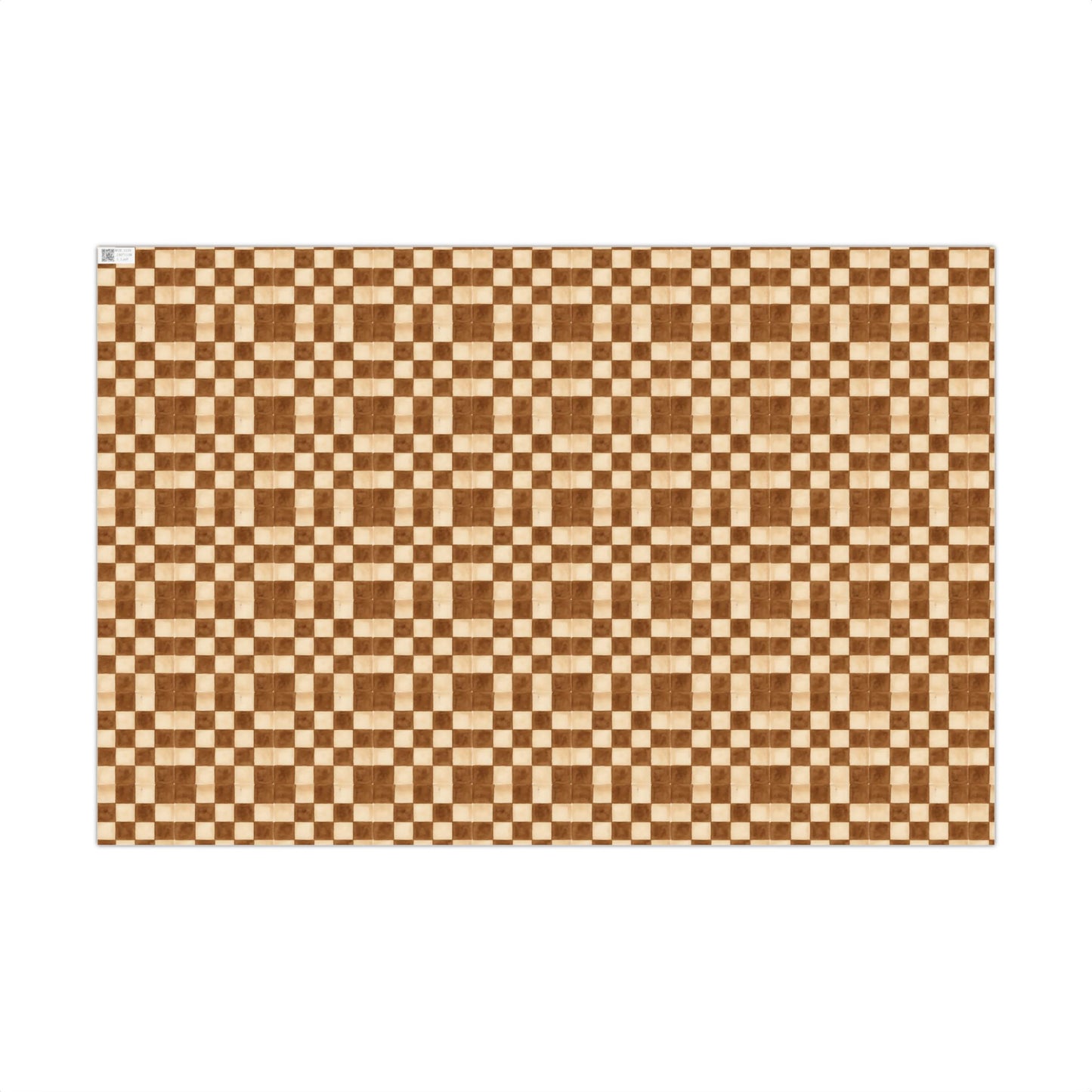 Brown Watercolor Checkerboard Gift Wrap Paper | Plaid Wrapping Paper