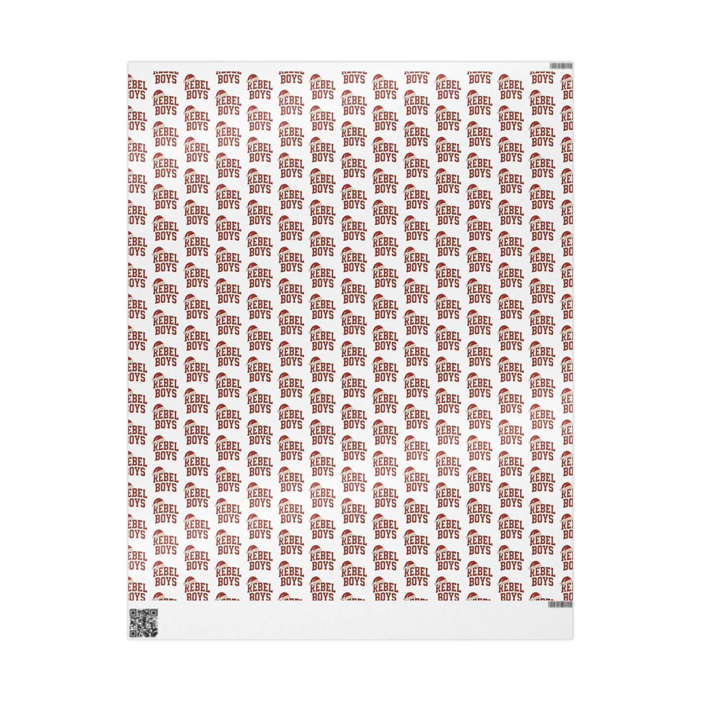 Rebel Boys Pattern Wrapping Paper | Red Typography Holiday Wrap