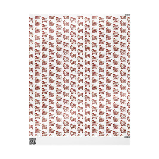 Rebel Boys Pattern Wrapping Paper | Red Typography Holiday Wrap