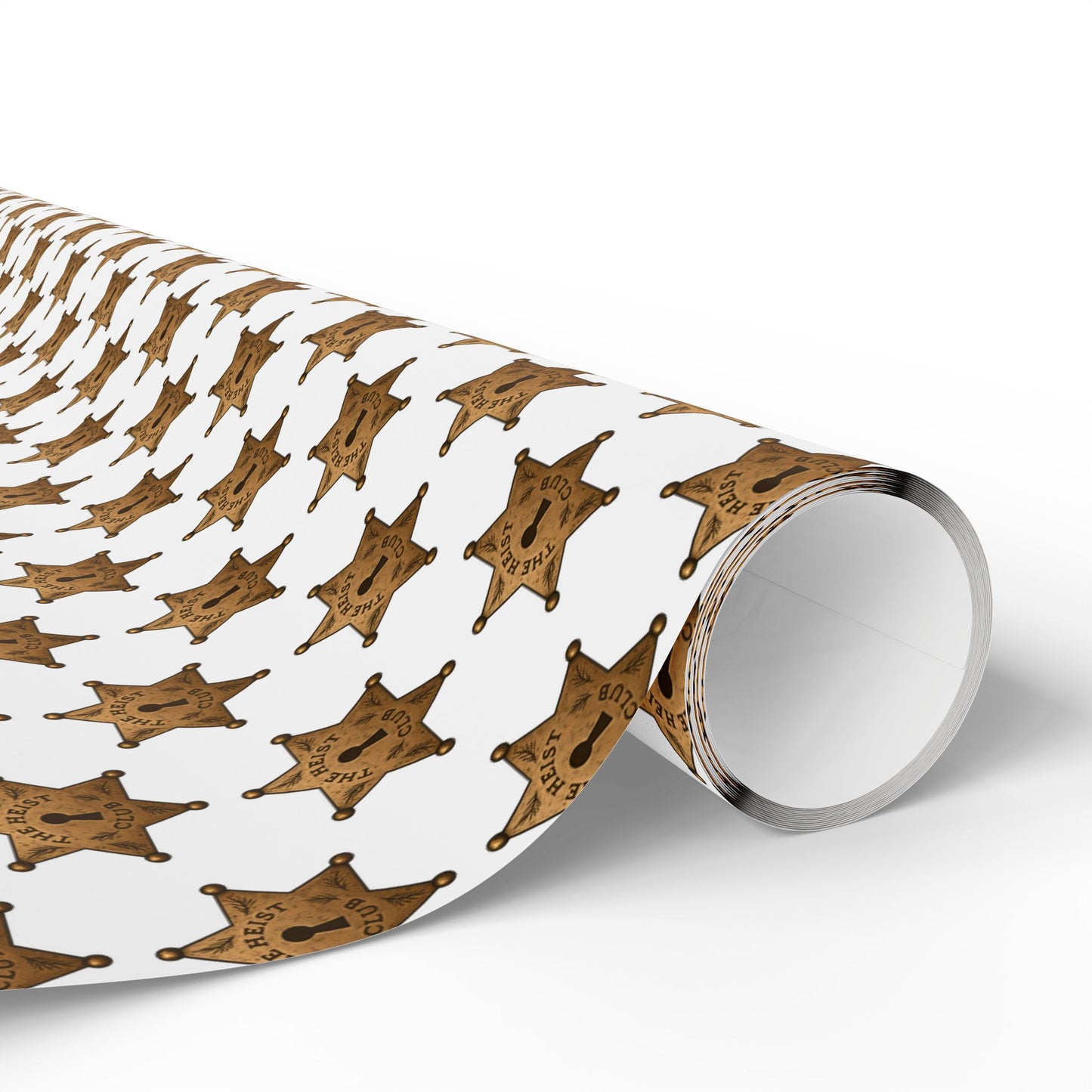 Sheriff Badge Pattern Wrapping Paper | Western Star Kids Party Wrap