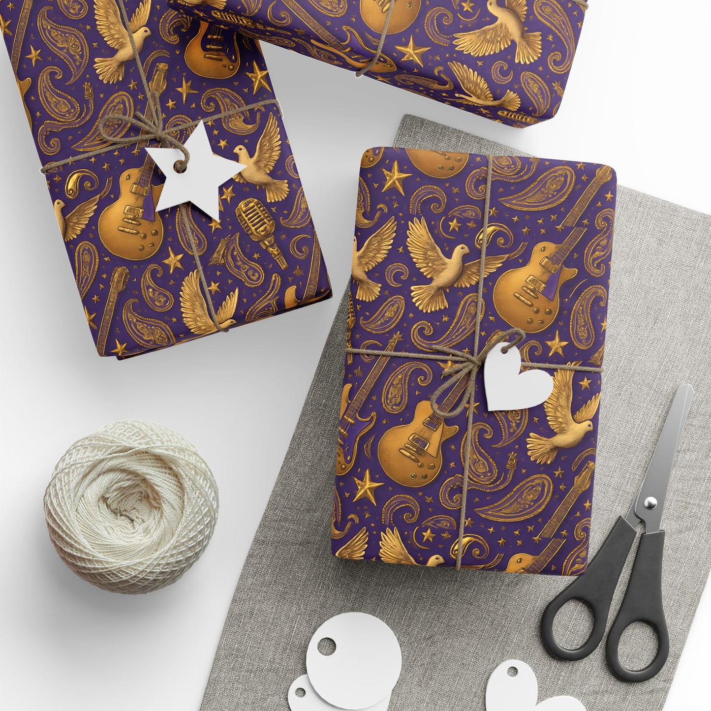 Wrapping Papers, Prince Paisley Dove Guitar Pattern, Gift Wrap Roll for Holidays, Birthdays, Special Occasions, Musician Gift Wrap, Unique