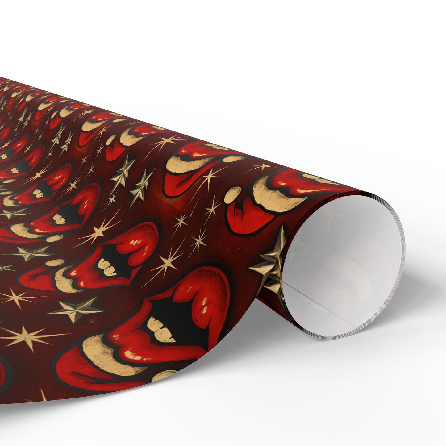 Santa lips Wrapping Papers | Holiday Candy Pattern