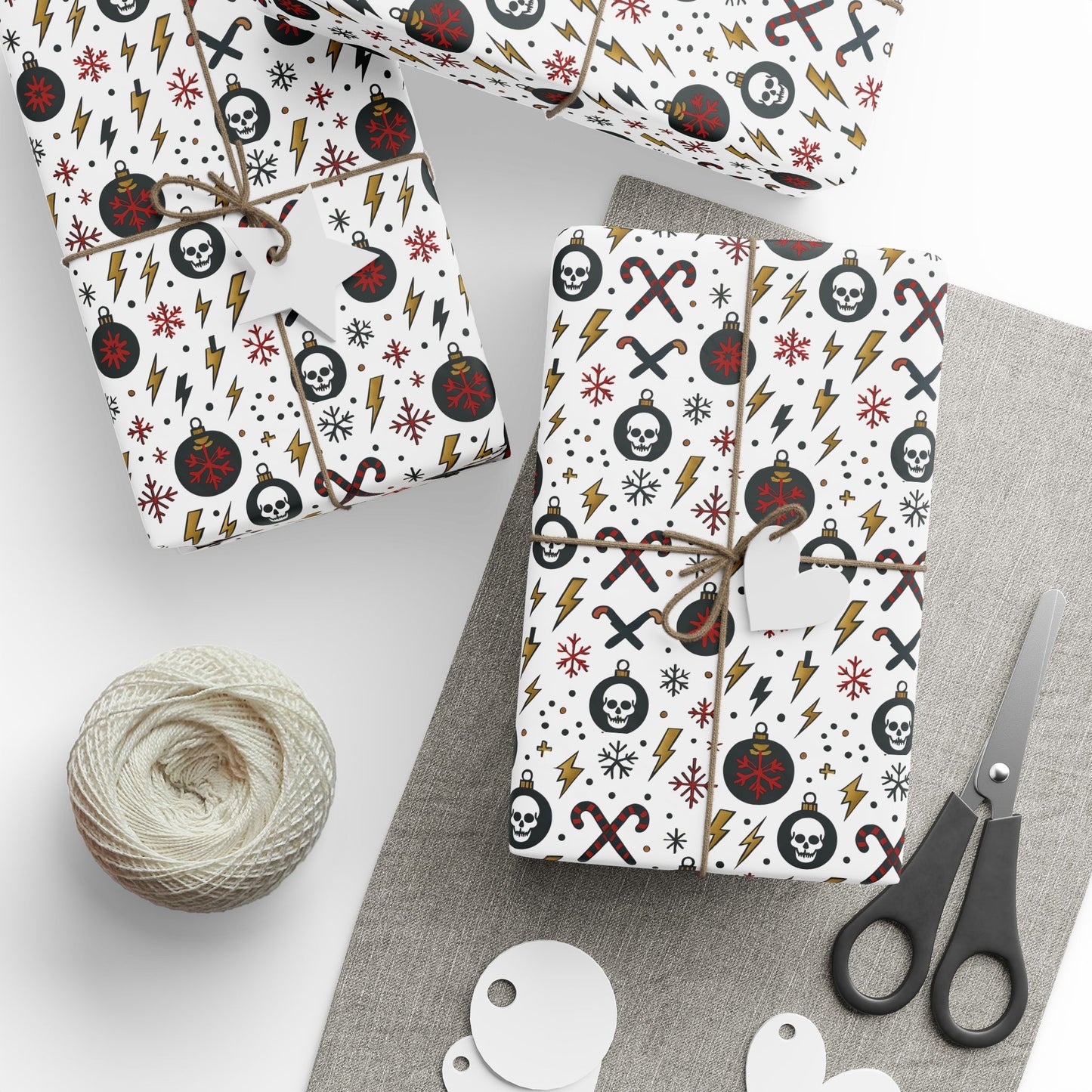 Gift Wrap, Skull and Candy Cane Ozzy Osbourne Inspired Wrapping Paper, Holiday Wrapping, Festive Gift Wrap, Music Lover Gift Wrap, Rock and