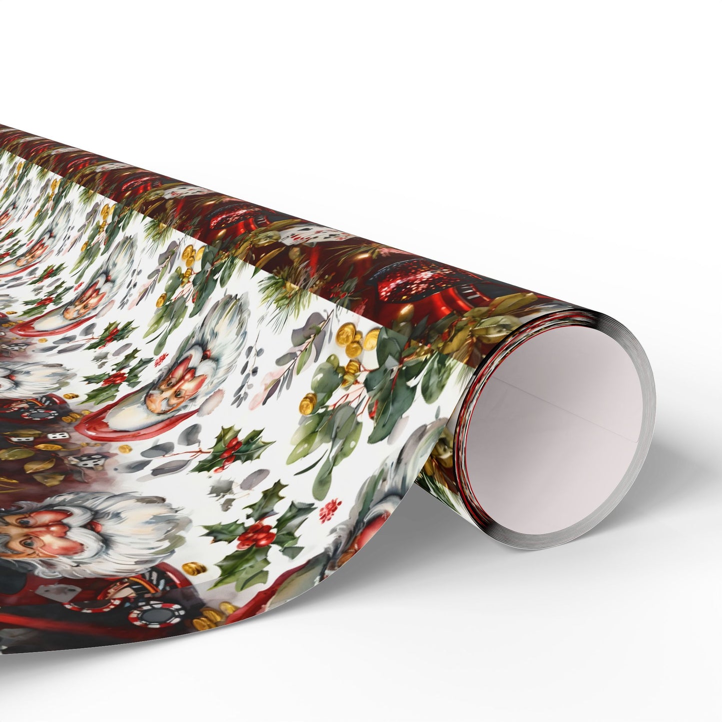 Christmas Casino Santa Wrapping Papers, Gift Wrap, Festive Present Decor, Holiday Party Supplies, Xmas Packaging Paper