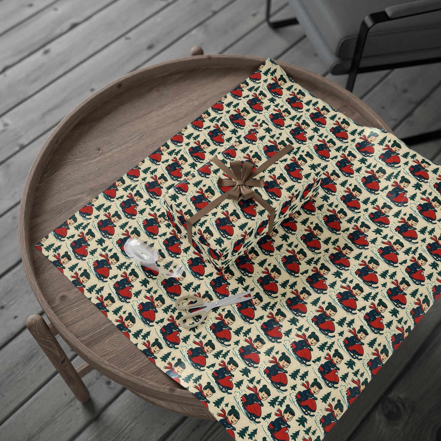 Snowmobiling Wrapping Paper, Winter Gift Wrap, Holiday Gift Wrap, Boys Birthday Party Supplies, Christmas Gift Wrap, Kids Gift Wrap