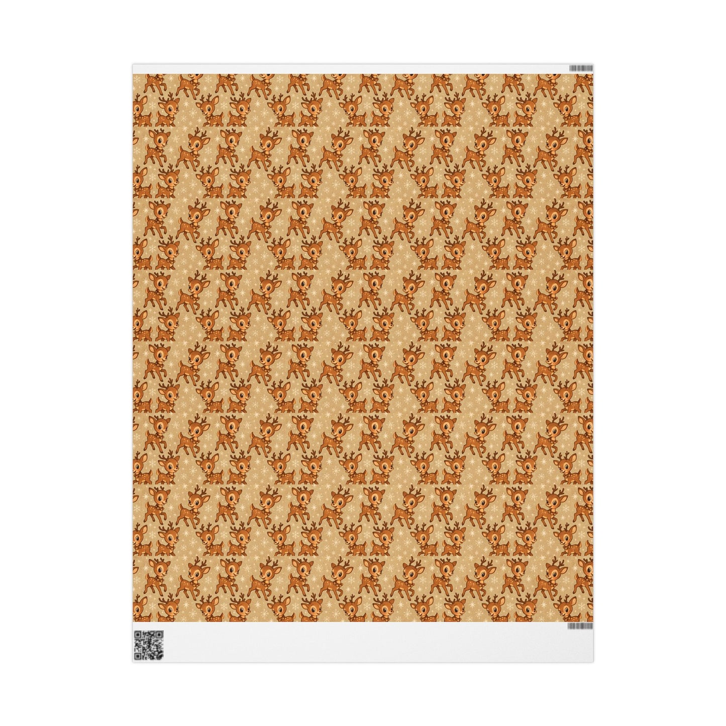 Cute Fawn Pattern Wrapping Paper | Deer Print Gift Wrap, Neutral Holiday Paper