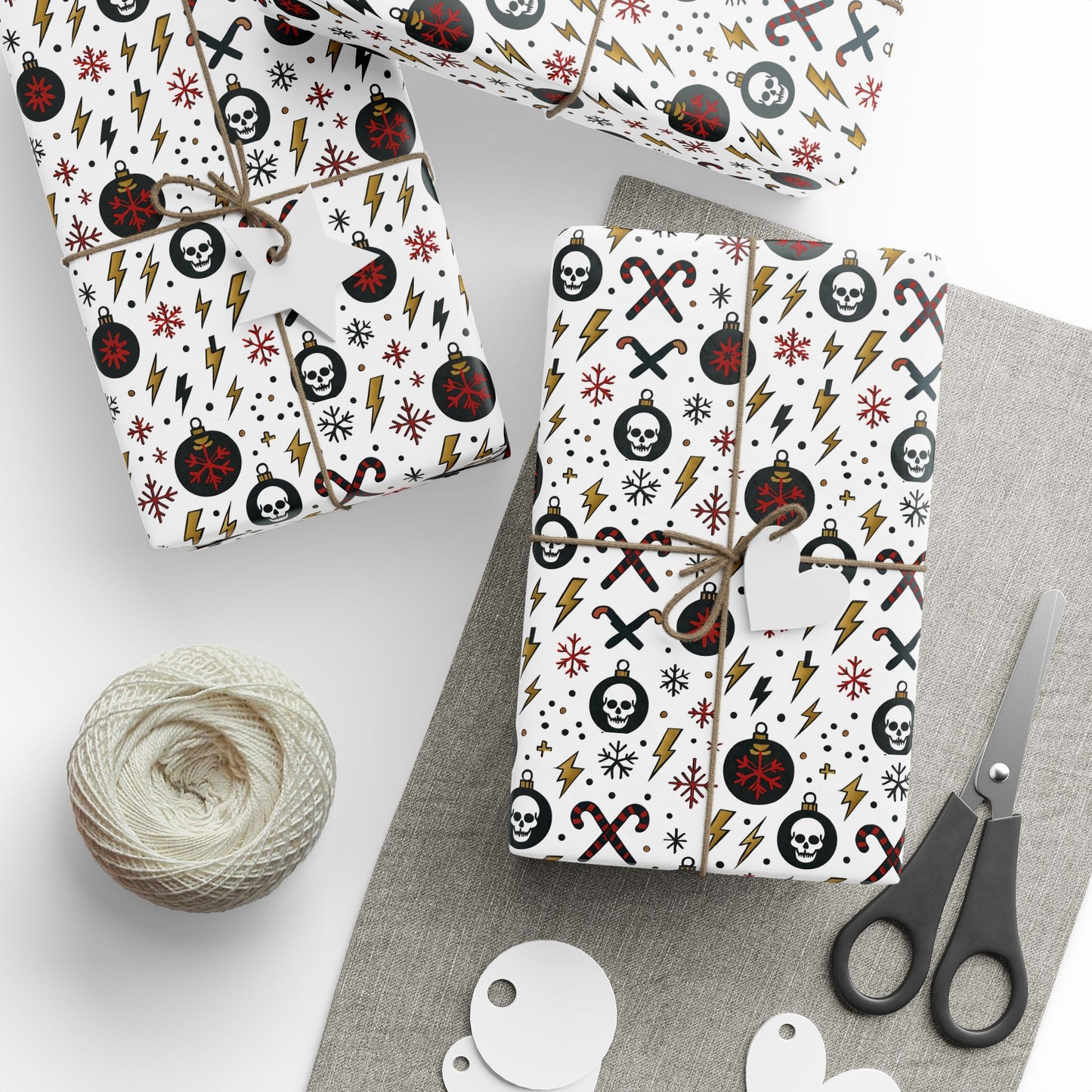 Gift Wrap, Skull and Candy Cane Ozzy Osbourne Inspired Wrapping Paper, Holiday Wrapping, Festive Gift Wrap, Music Lover Gift Wrap, Rock and
