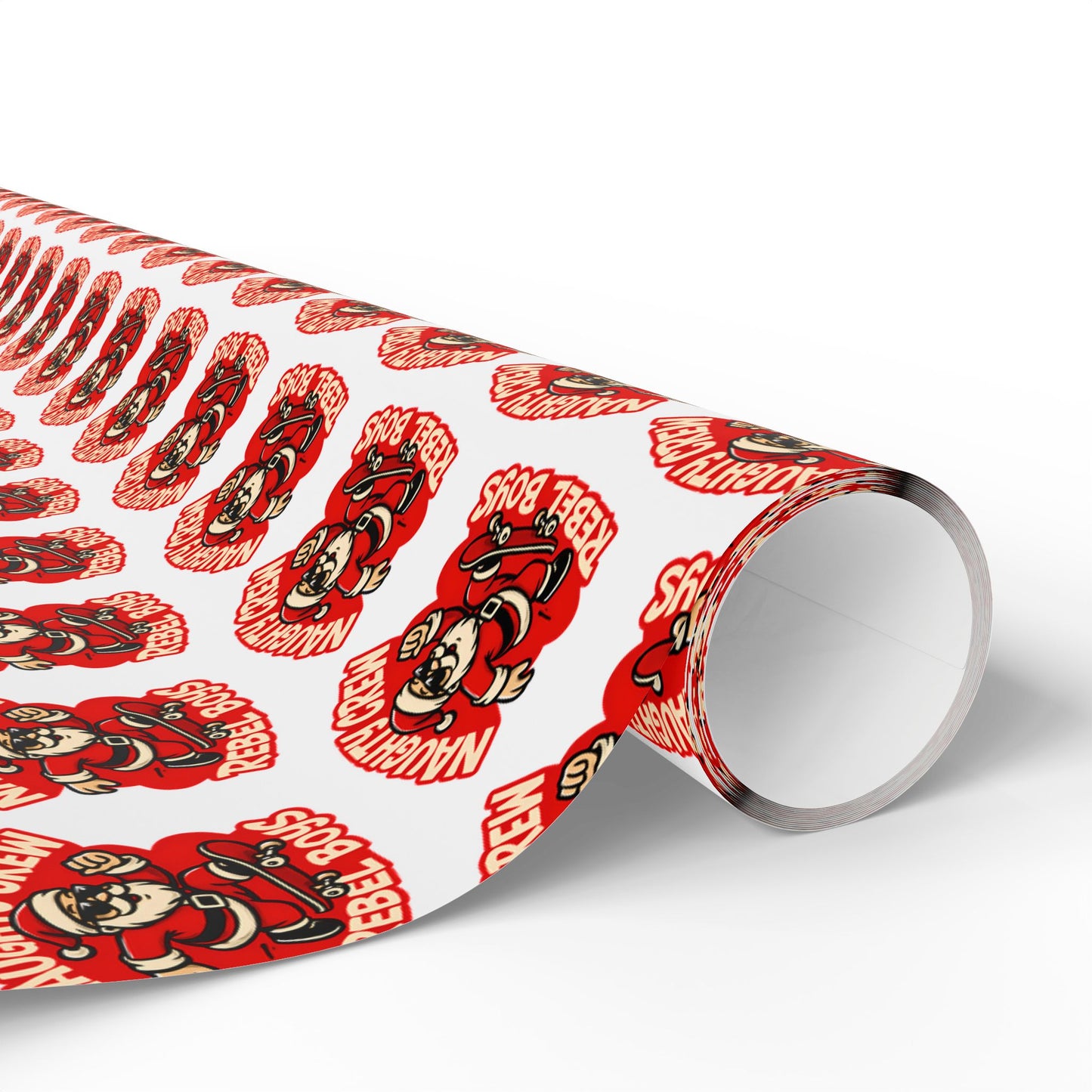 Naughty Crew Wrapping Papers, Gift Wrap Roll, Christmas Presents, Boys Birthday Party Supplies, Rebellious Kids Gift Packaging, Unique