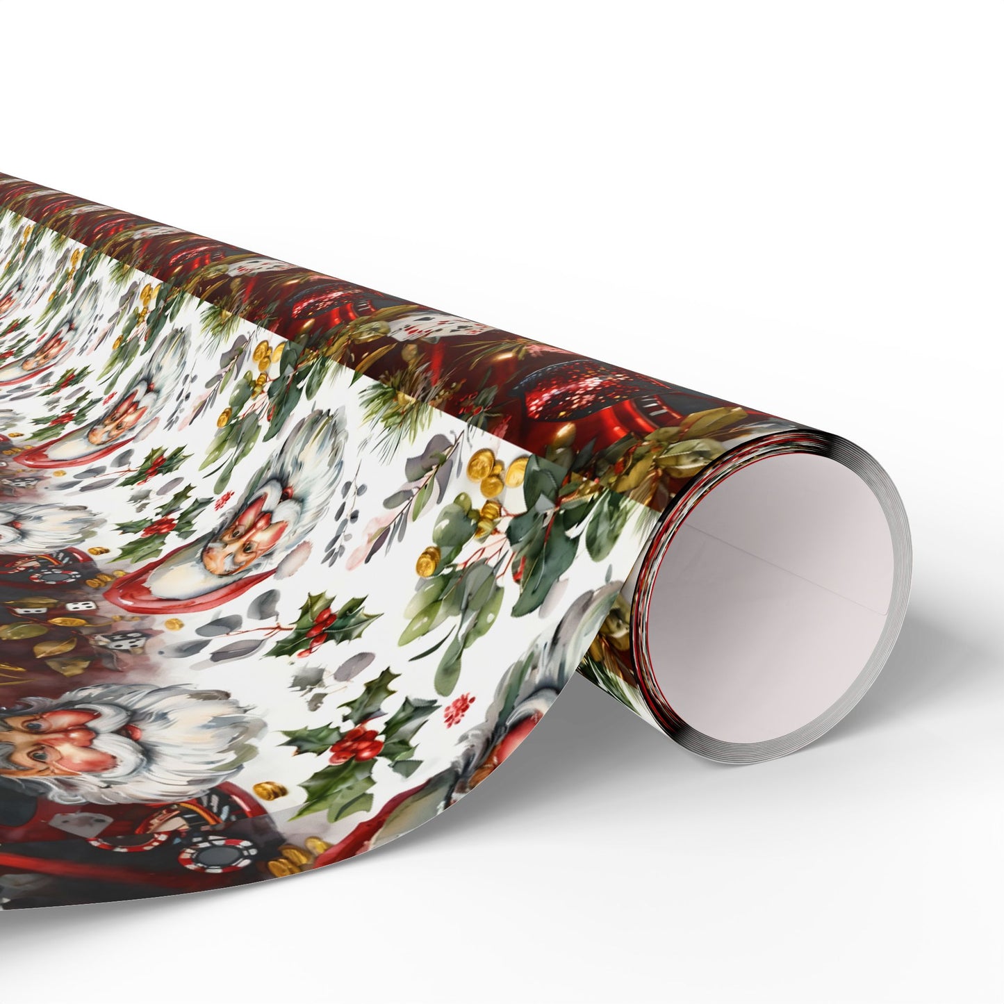 Christmas Casino Santa Wrapping Papers, Gift Wrap, Festive Present Decor, Holiday Party Supplies, Xmas Packaging Paper