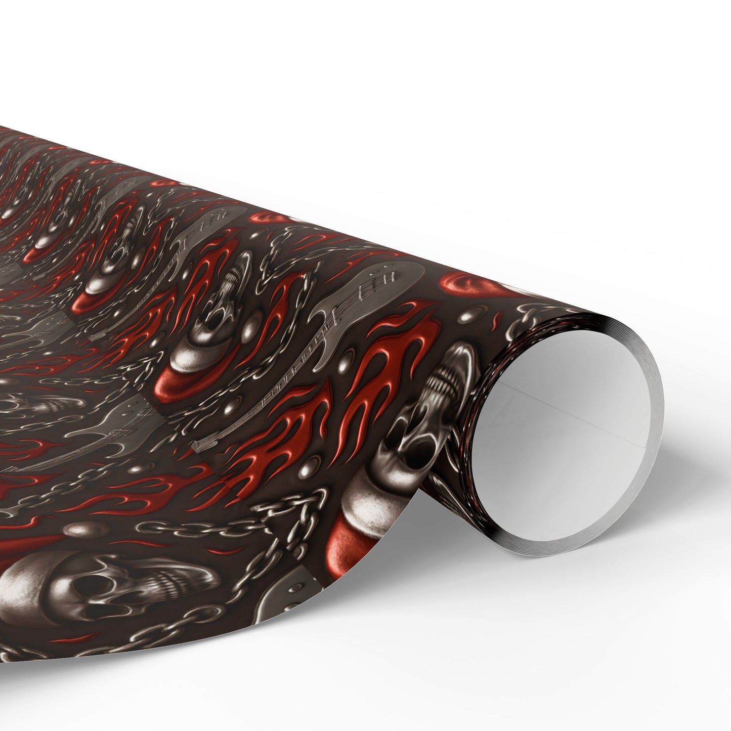 Rockstar Skeleton Santa Wrapping Paper | Christmas Gift Wrap | Edgy Holiday Paper