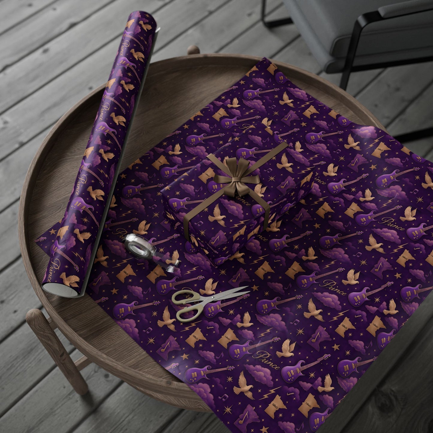Wrapping Paper, Purple Rain Gift Wrap, Prince Inspired Present Paper, Music Lover Birthday Wrap, Holiday Gift, Unique Celebration Supplies