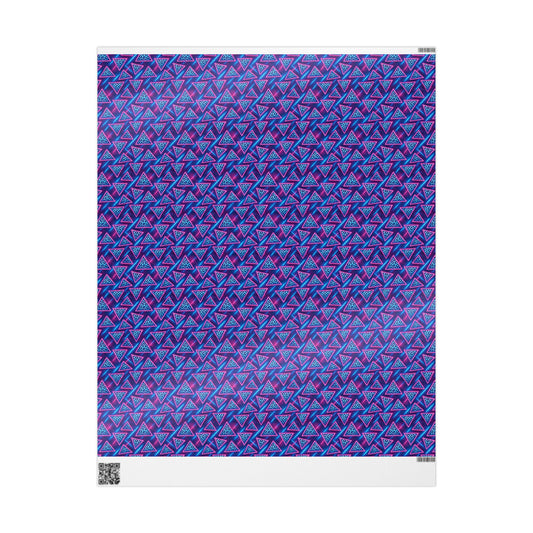 Rockstar neon leopard triangles wrapping paper | Holiday Gift Wrap, Dark Teal purple