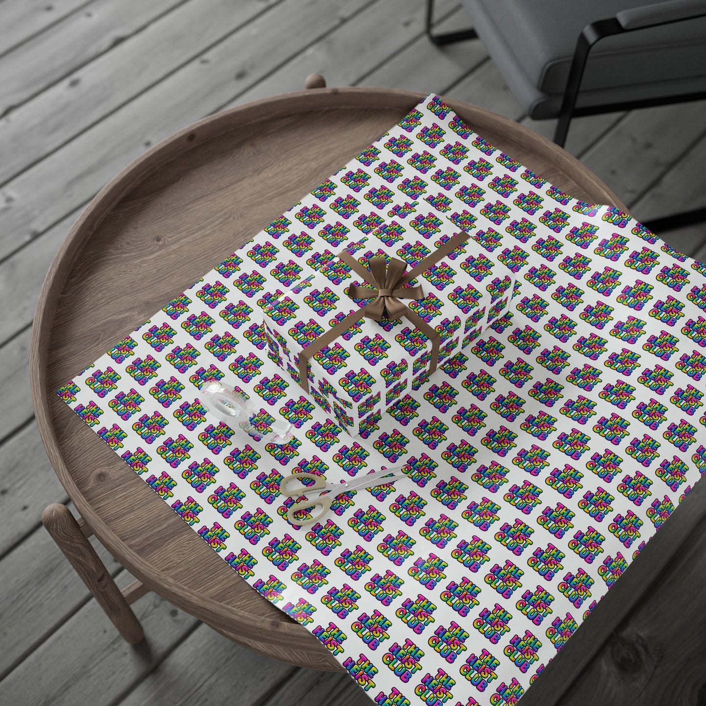 Wrapping Paper Set for Gift Wrapping, Birthday, Christmas, Holidays, The Heist Club Colorful Pattern