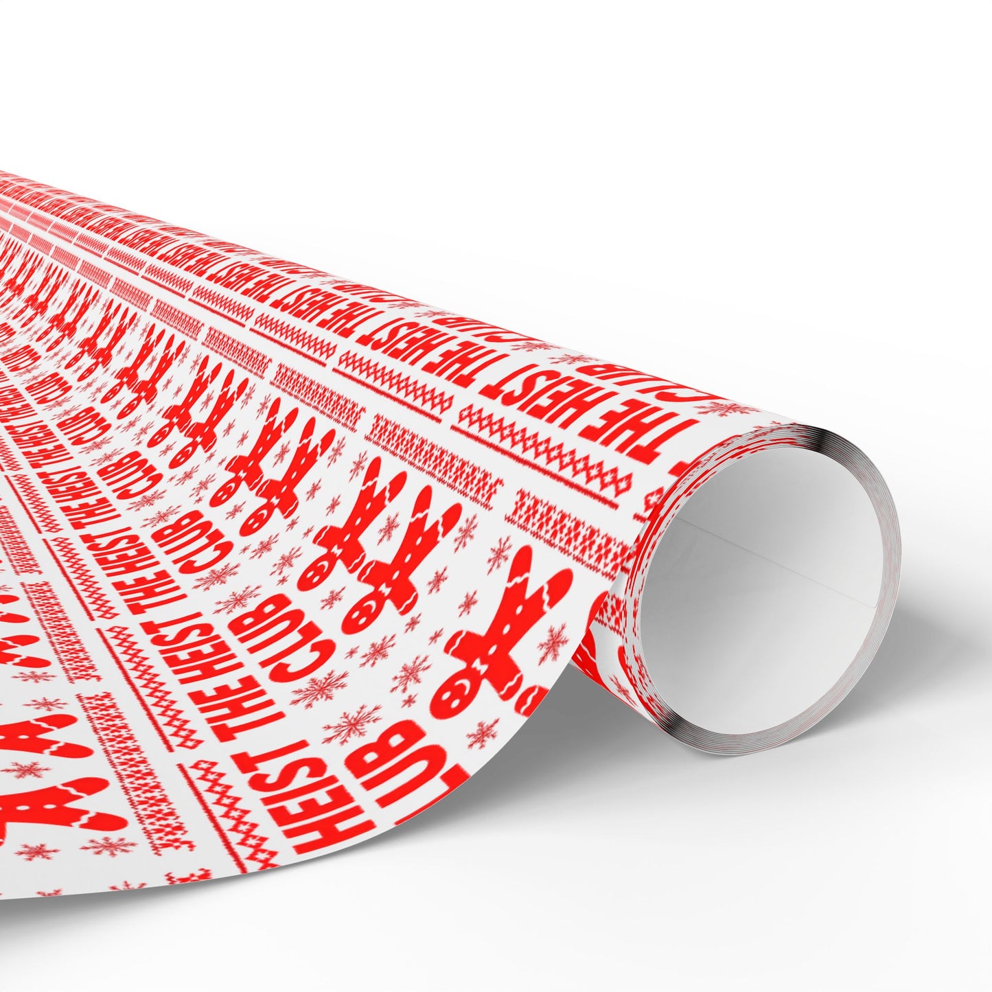 The Heist Club Wrapping Paper | Red holiday novelty paper
