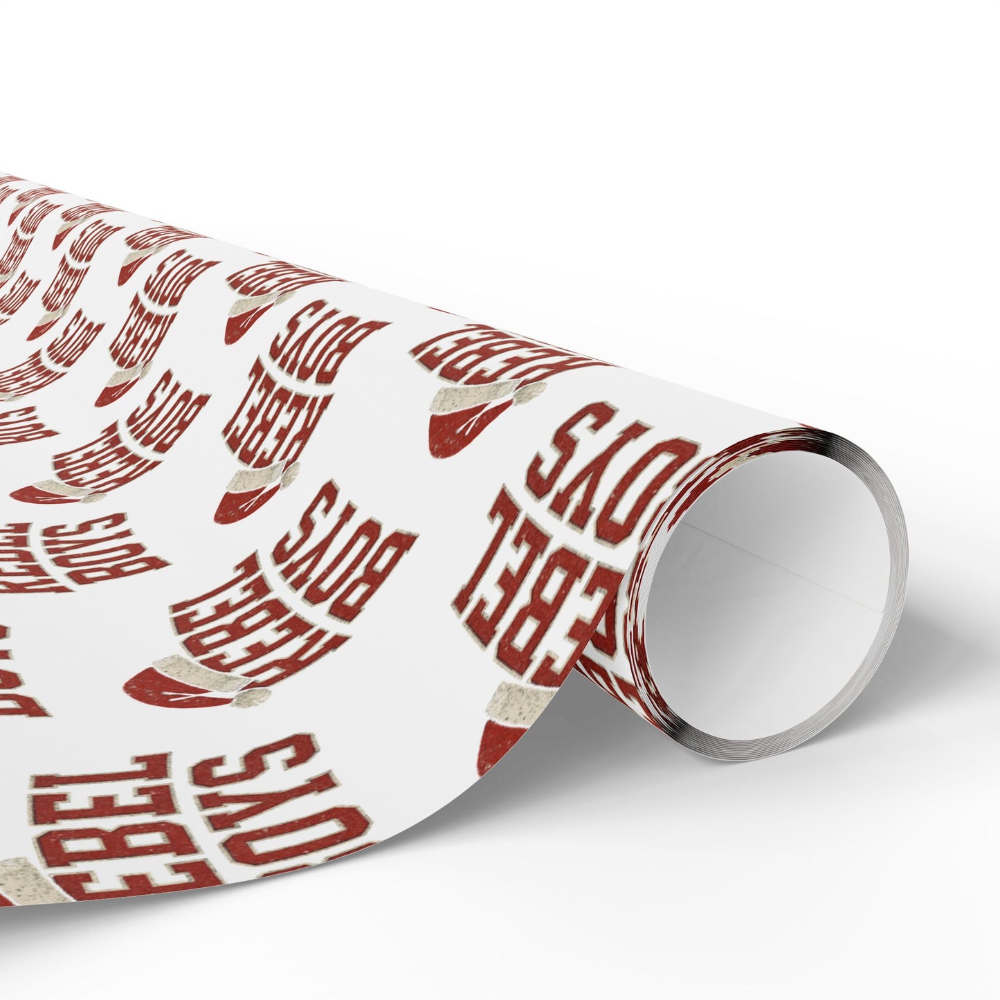 Rebel Boys Pattern Wrapping Paper | Red Typography Holiday Wrap