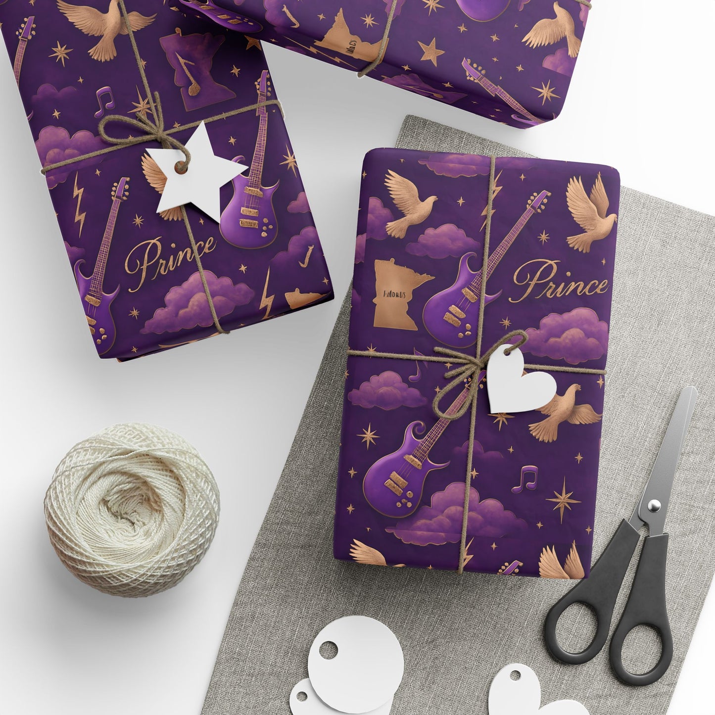 Wrapping Paper, Purple Rain Gift Wrap, Prince Inspired Present Paper, Music Lover Birthday Wrap, Holiday Gift, Unique Celebration Supplies