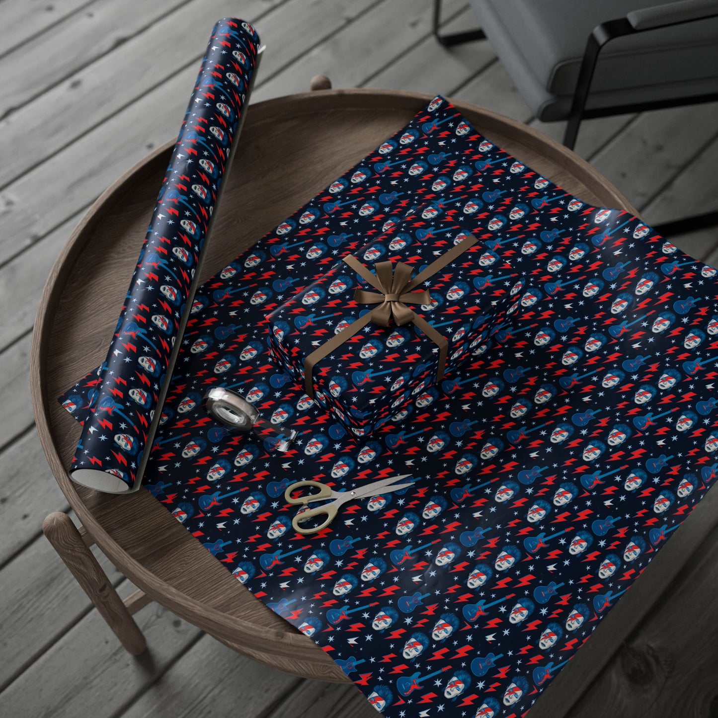 Wrapping Paper Set, David Bowie Gift Wrap, Music Icon Present Decor, Rock Star Birthday Party Supplies, Unique Holiday Wrappers, Retro Pop