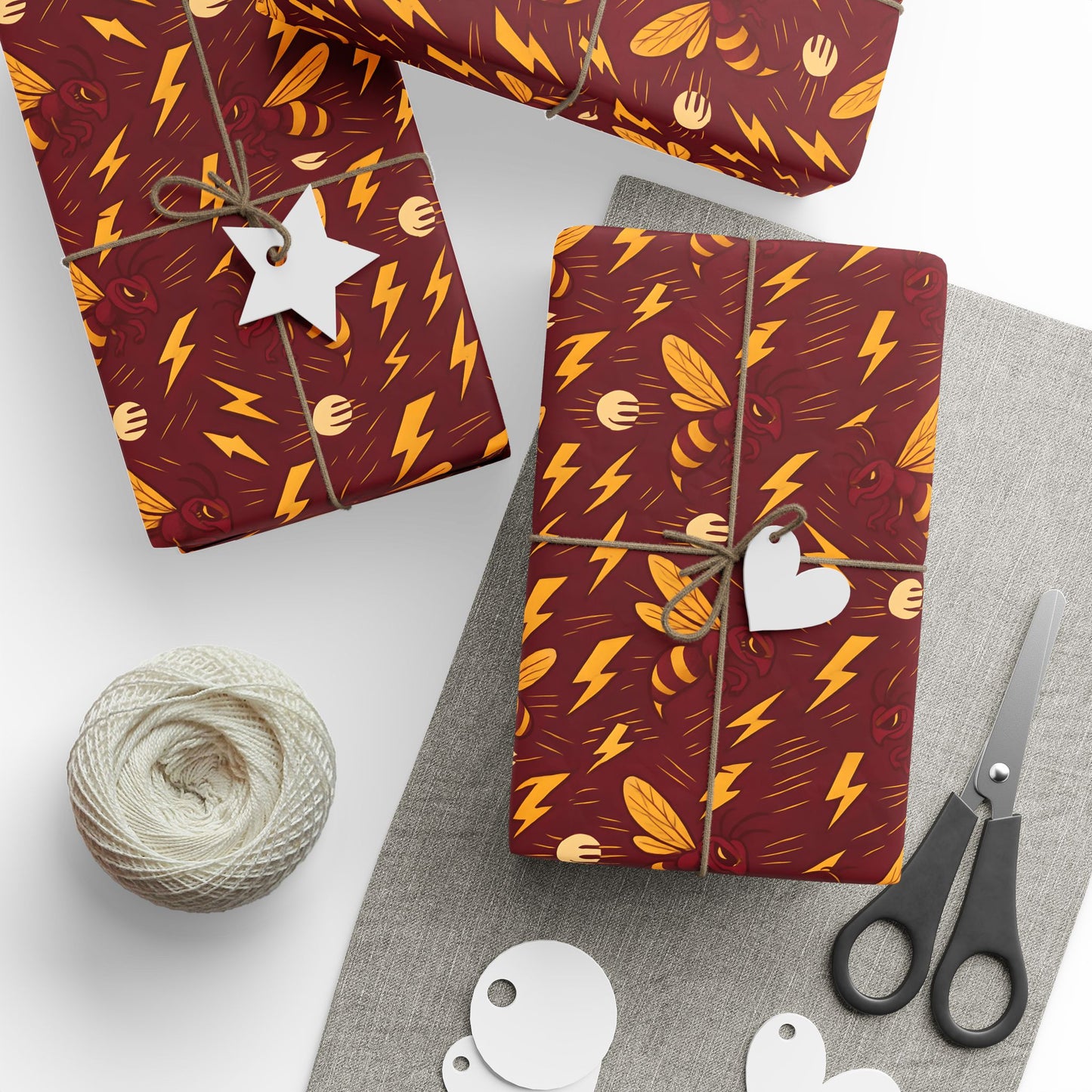 Hornet Wrapping Paper Set for Gift Wrapping, Birthday, Christmas, Holidays, The Heist Club Colorful Pattern