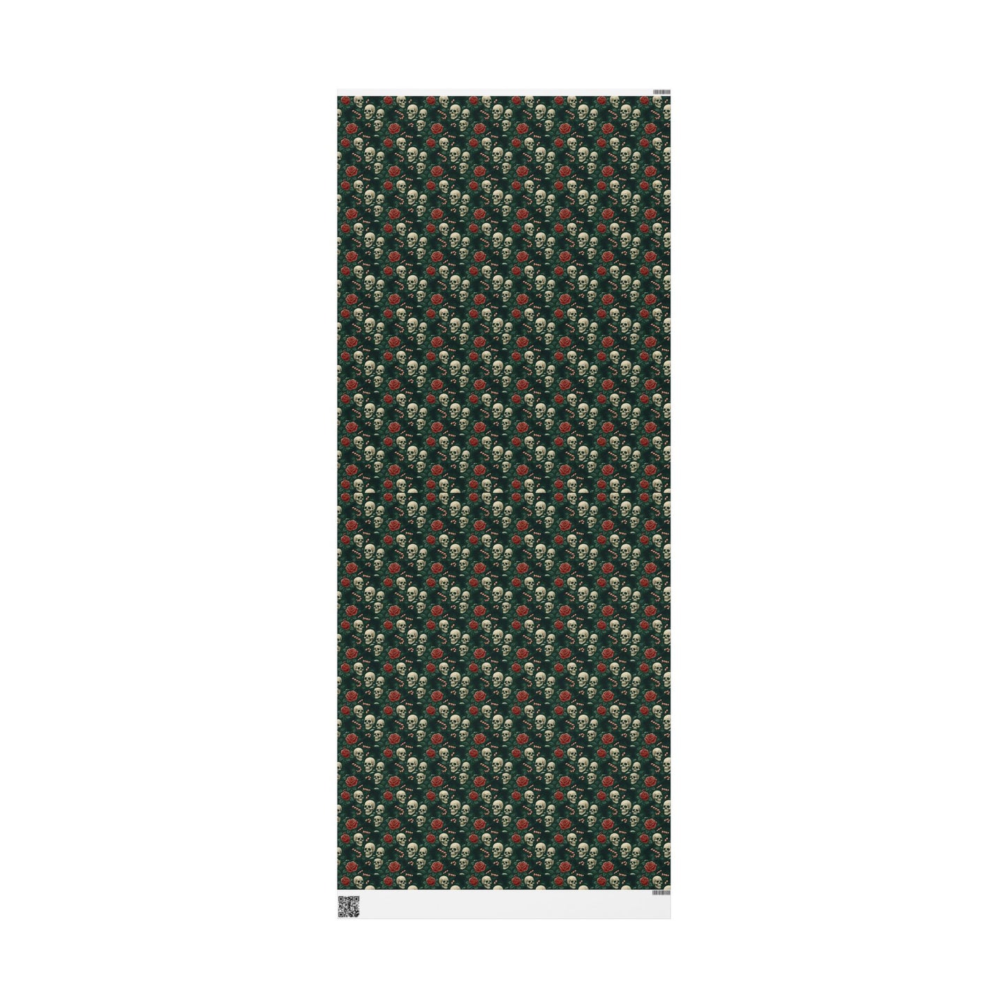 Rockstar skull and candy cane wrapping paper | Holiday Gift Wrap, Dark Teal Red Gold