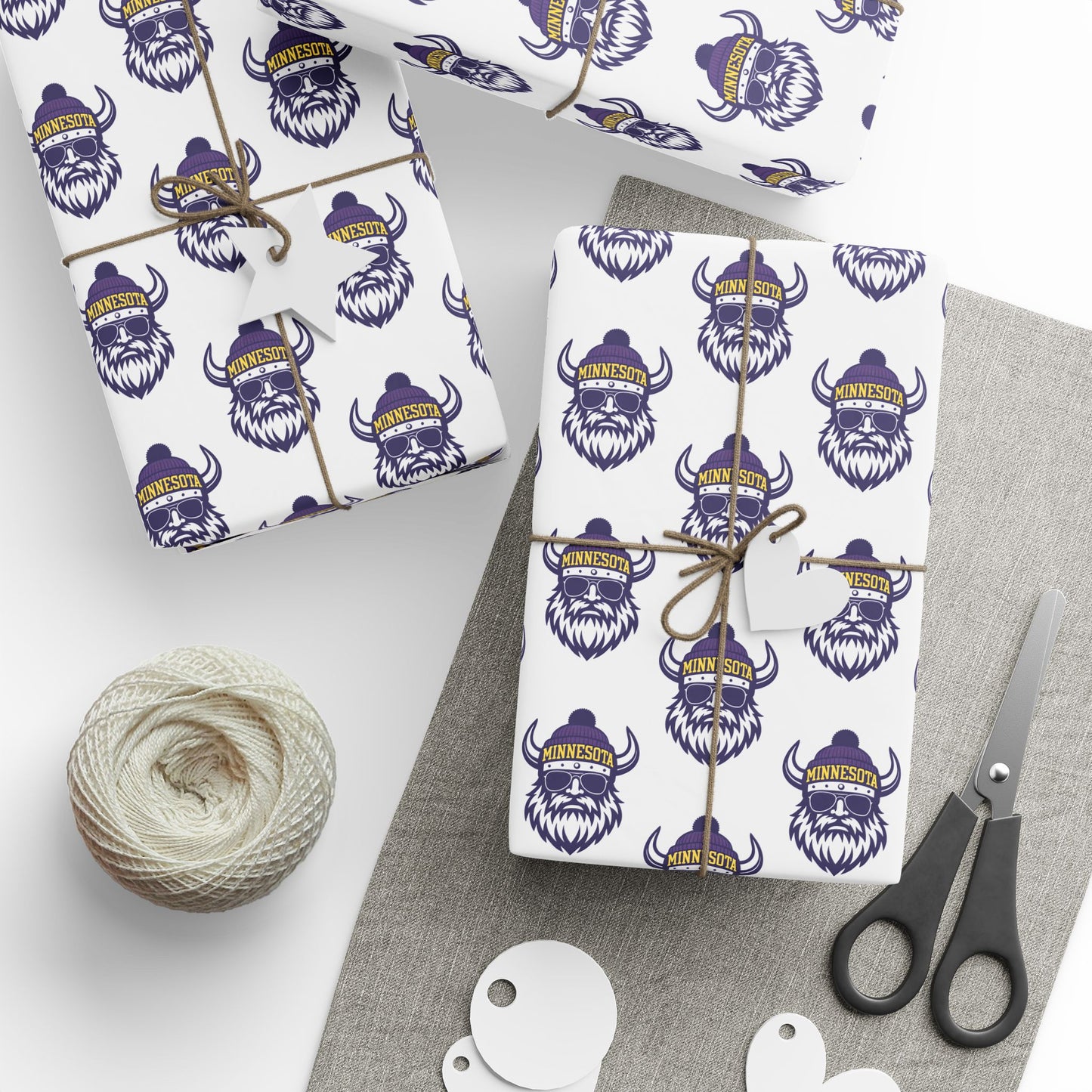 Wrapping Paper, MN Vikings Gift Wrap, Christmas Holiday Present Decoration, Birthday Party Supplies, Elegant Black and Gold Design