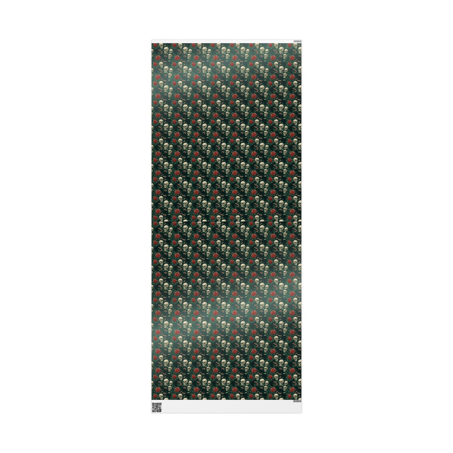 Rockstar skull and candy cane wrapping paper | Holiday Gift Wrap, Dark Teal Red Gold