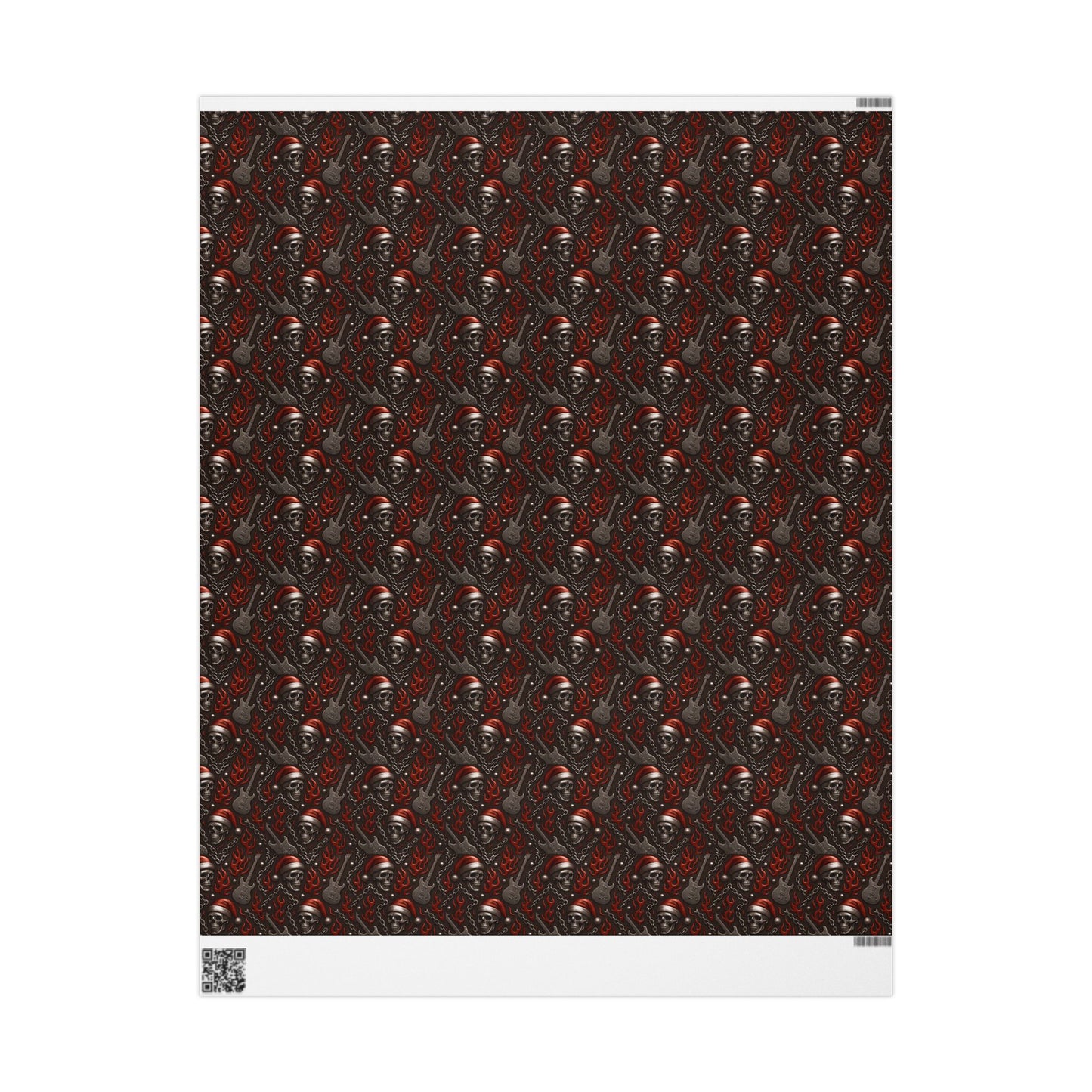 Rockstar Skeleton Santa Wrapping Paper | Christmas Gift Wrap | Edgy Holiday Paper
