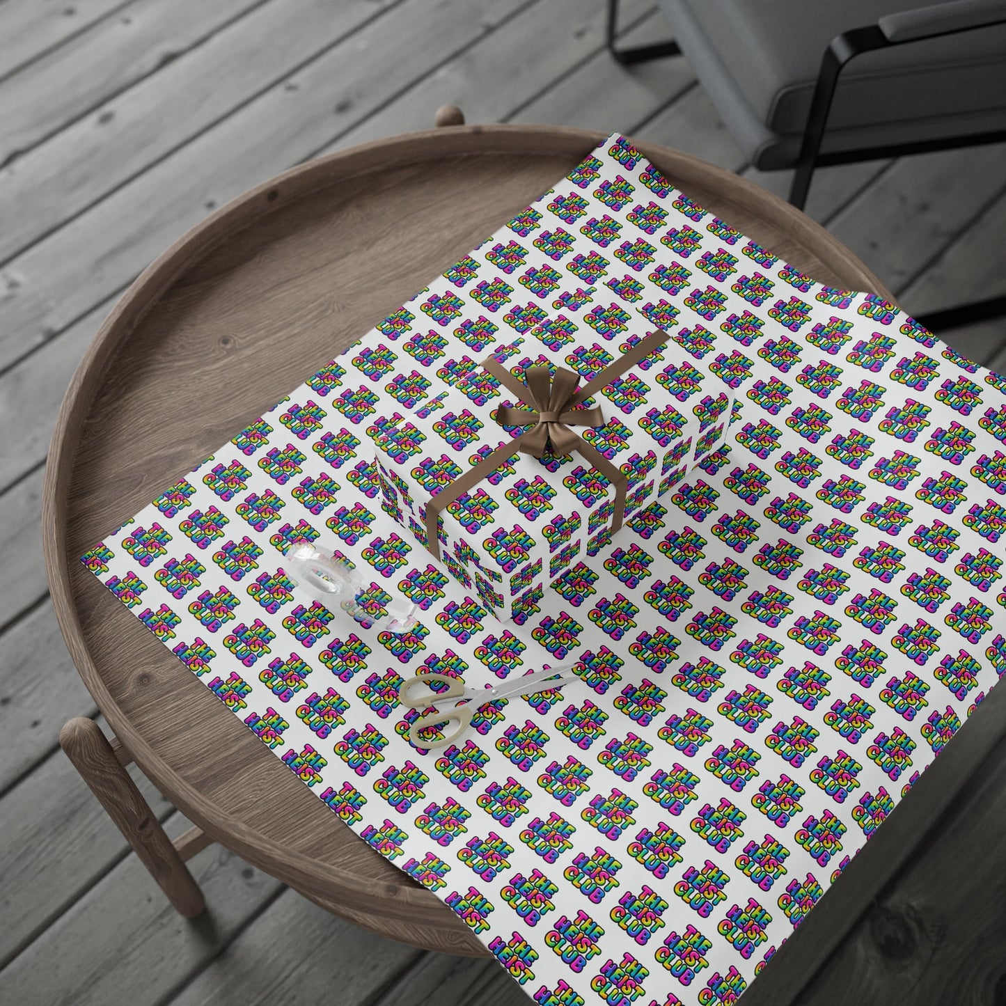Wrapping Paper Set for Gift Wrapping, Birthday, Christmas, Holidays, The Heist Club Colorful Pattern