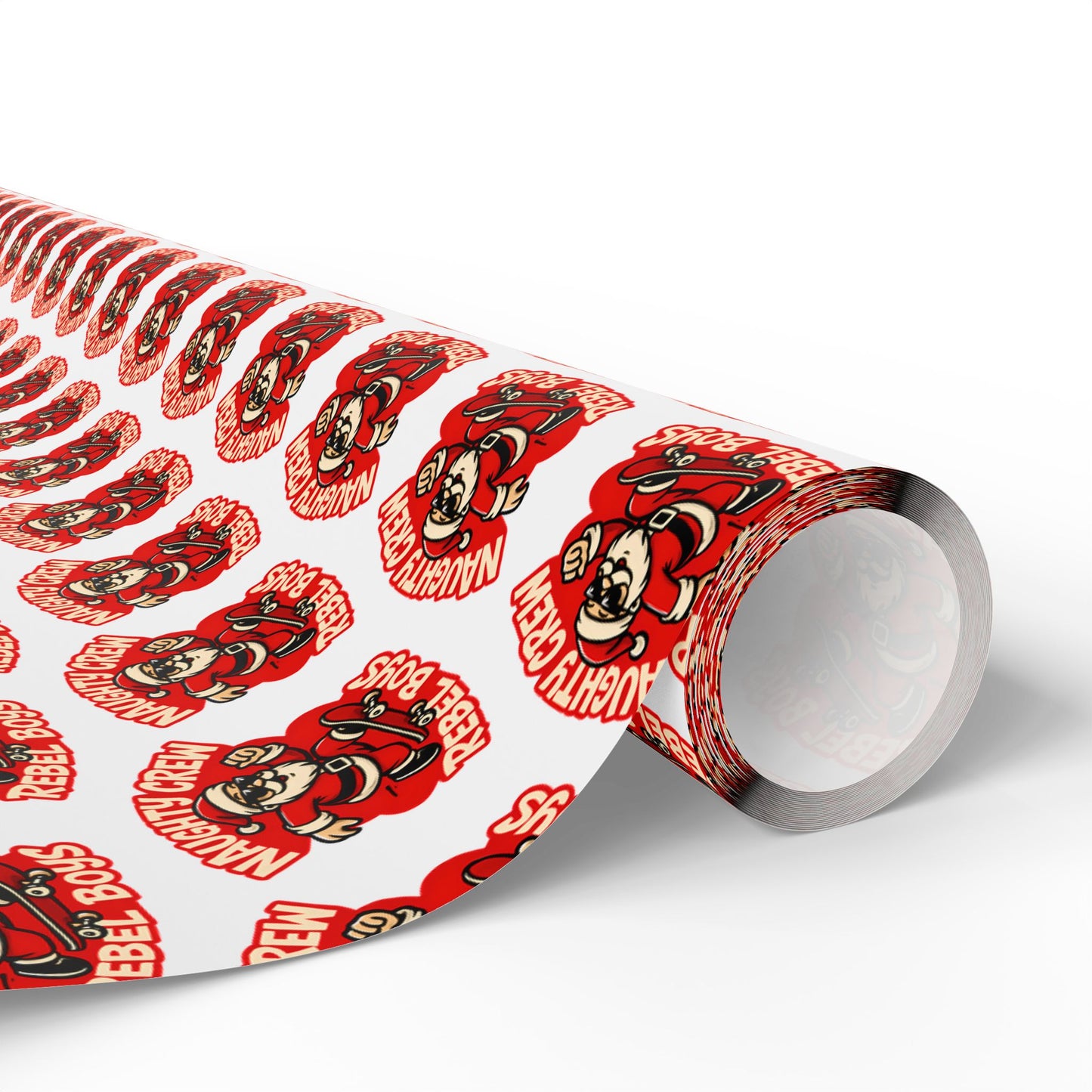 Naughty Crew Wrapping Papers, Gift Wrap Roll, Christmas Presents, Boys Birthday Party Supplies, Rebellious Kids Gift Packaging, Unique