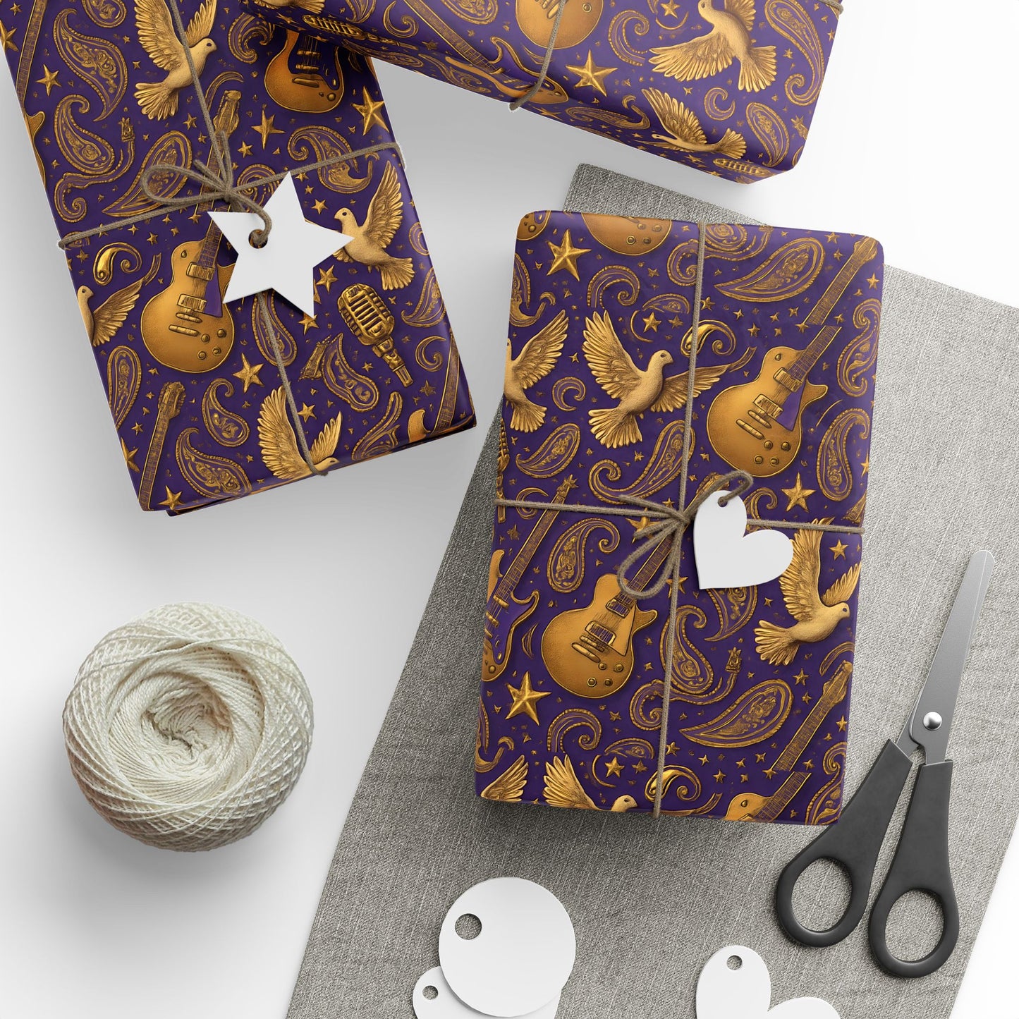 Wrapping Papers, Prince Paisley Dove Guitar Pattern, Gift Wrap Roll for Holidays, Birthdays, Special Occasions, Musician Gift Wrap, Unique