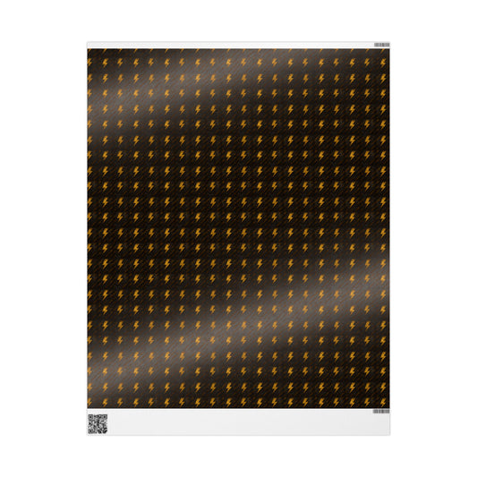 Rockstar Lightning Bolt Stars wrapping paper | Holiday Gift Wrap, Dark Teal Red Gold