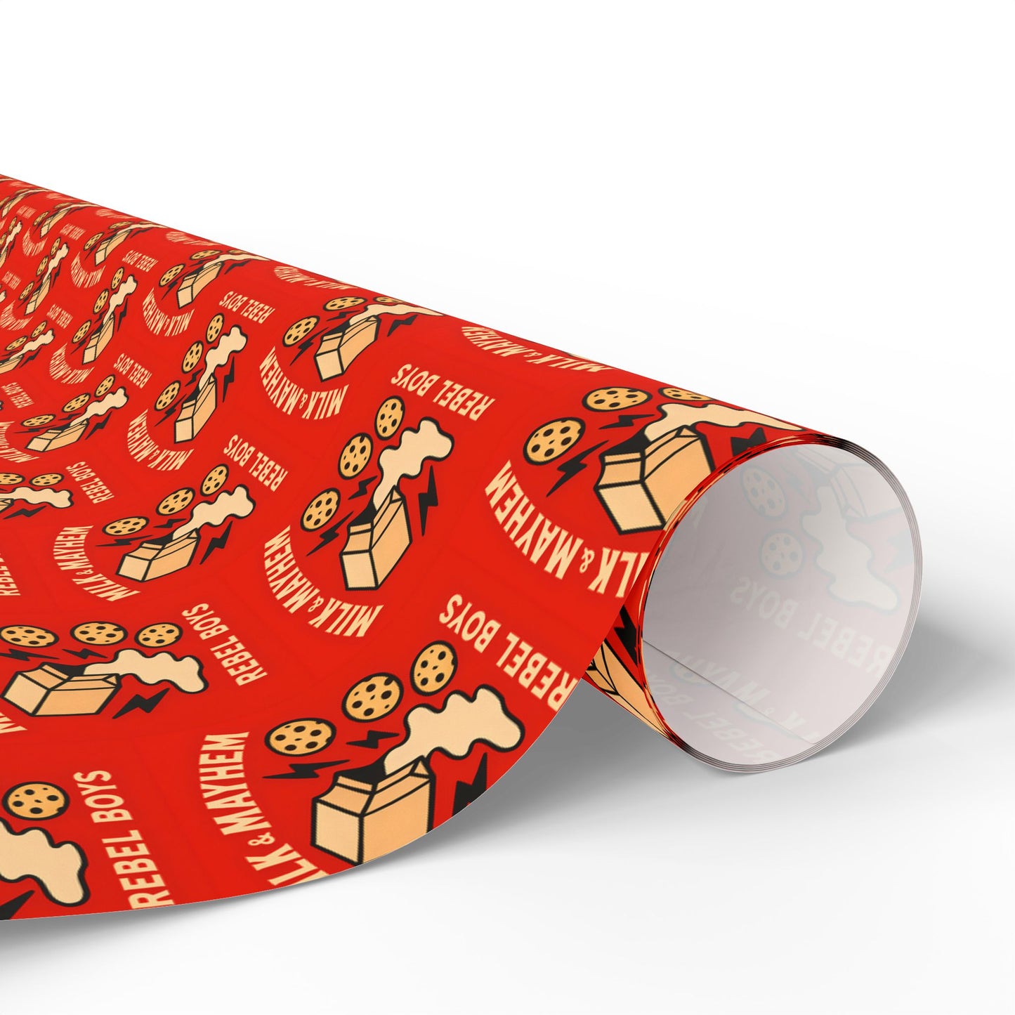 Rebel Boys Milk and Mayhem Wrapping Paper, Gift Wrap, Unique Design, Boys Birthday Party, Kids Gift Packaging, Fun Pattern