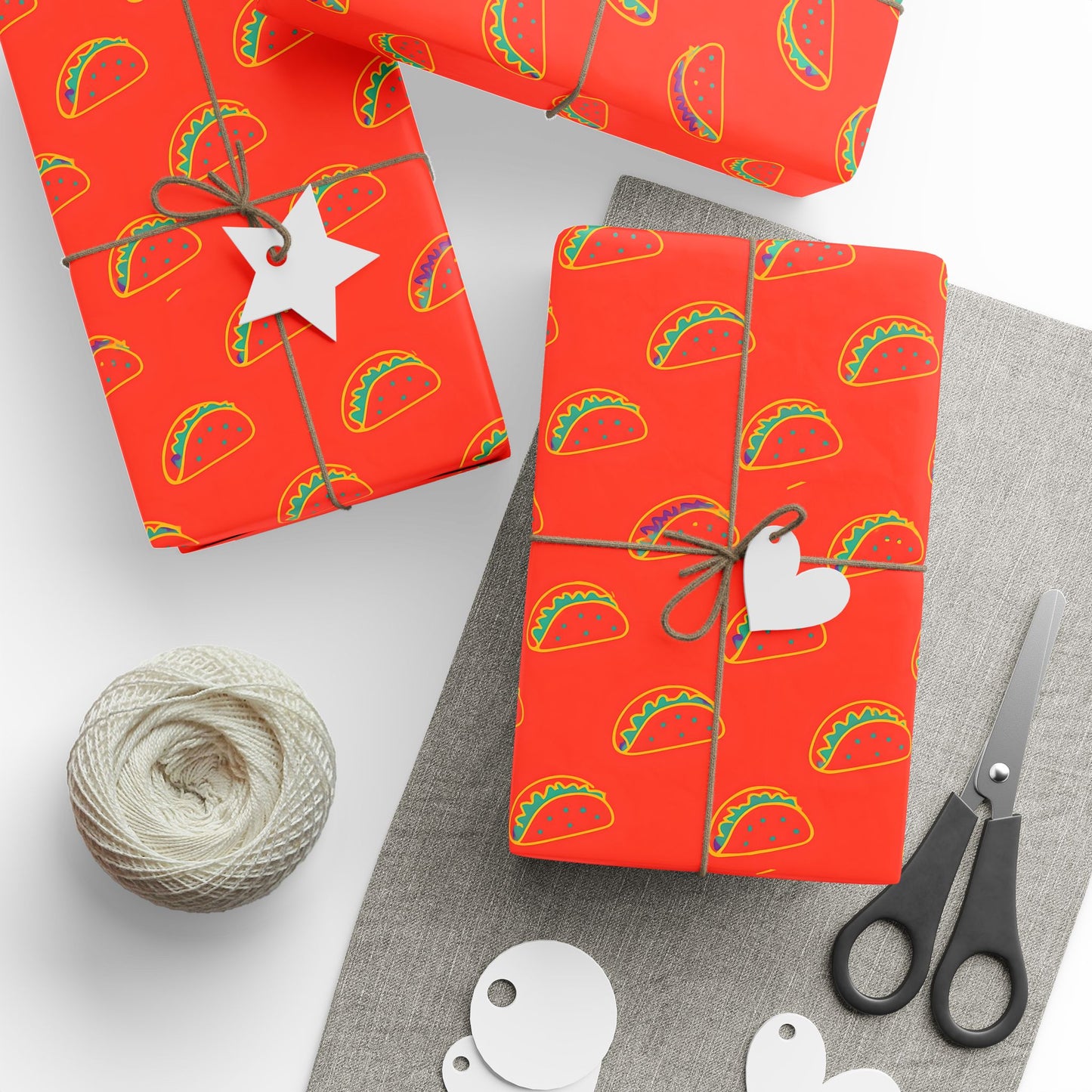 Taco Wrapping Paper - Festive Foodie Gift Wrap, Mexican Cuisine Celebration Supplies, Colorful Taco Pattern, Fun Fiesta Party Decor, Food