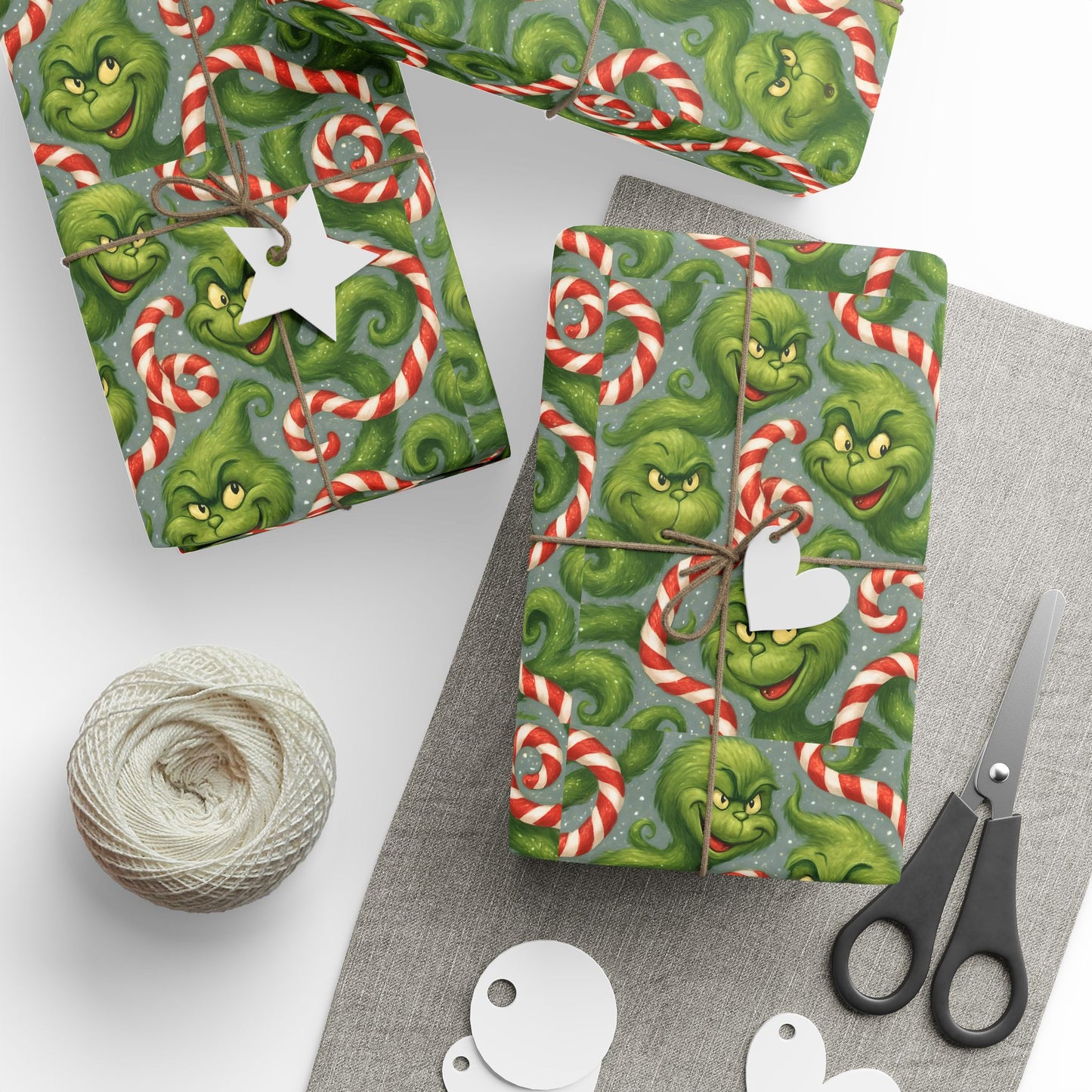 Grinch Inspired Wrapping Paper | Holiday Christmas Wrapping Sheets