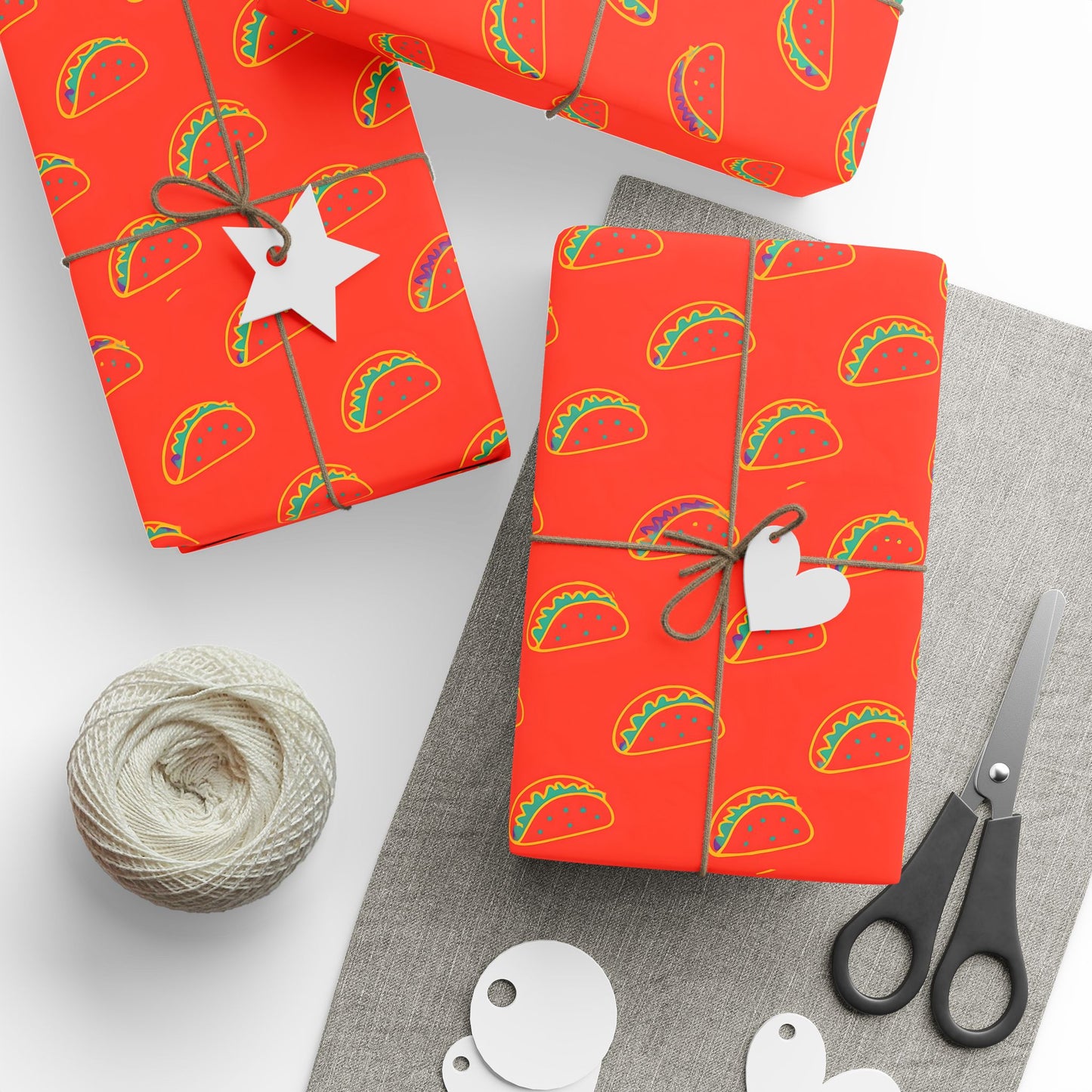 Taco Wrapping Paper - Festive Foodie Gift Wrap, Mexican Cuisine Celebration Supplies, Colorful Taco Pattern, Fun Fiesta Party Decor, Food