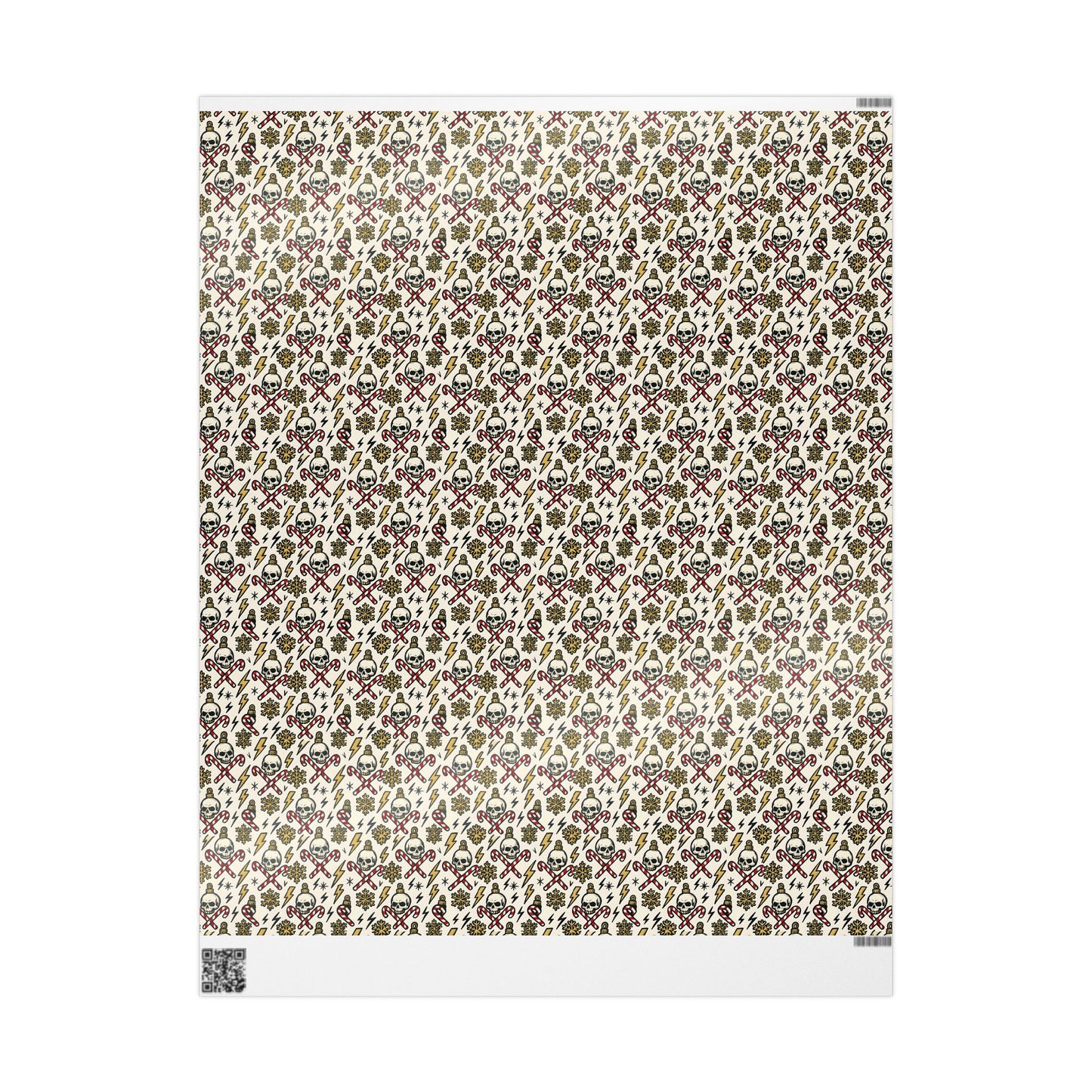 Wrapping Papers, Skull and Candy Cane Halloween Gift Wrap, Ozzy Osbourne Inspired, Holiday Present Packaging, Gothic Christmas Paper,