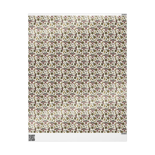 Wrapping Papers, Skull and Candy Cane Halloween Gift Wrap, Ozzy Osbourne Inspired, Holiday Present Packaging, Gothic Christmas Paper,