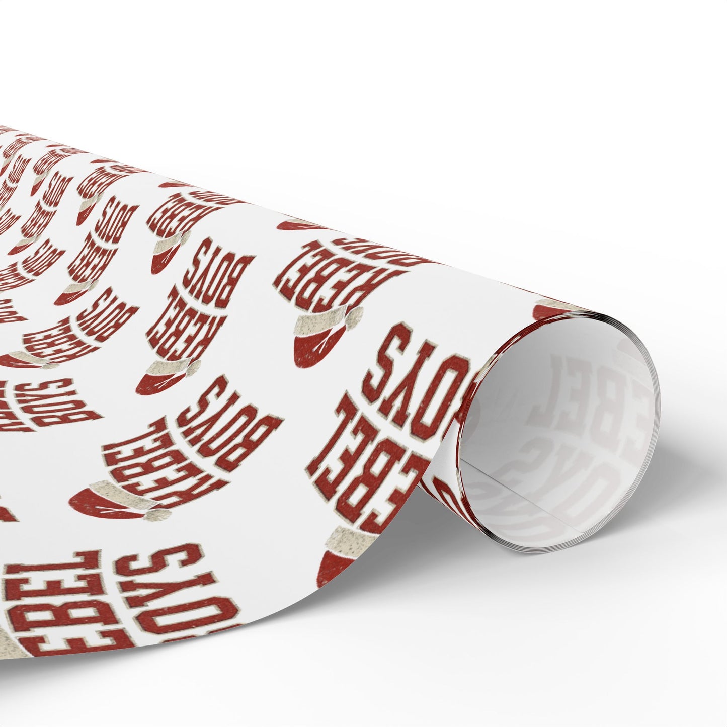 Rebel Boys Pattern Wrapping Paper | Red Typography Holiday Wrap