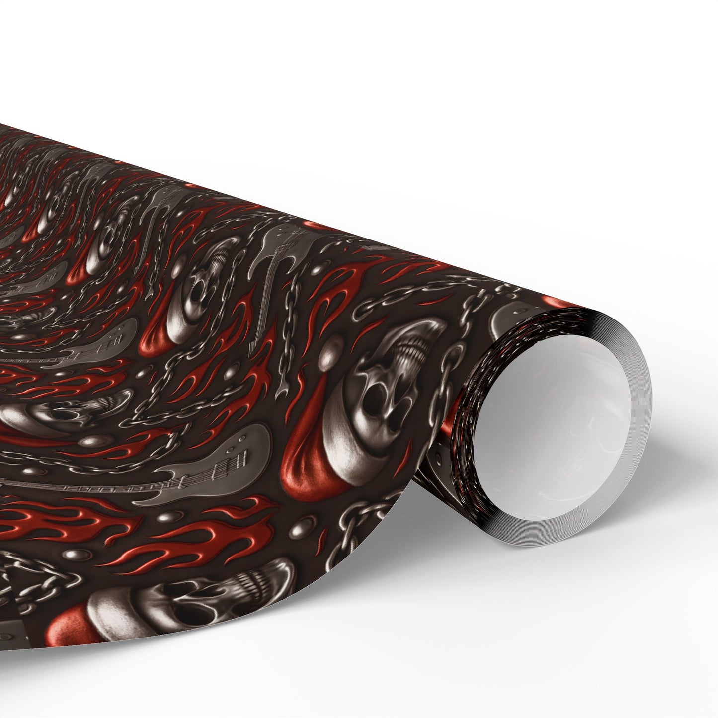 Rockstar Skeleton Santa Wrapping Paper | Christmas Gift Wrap | Edgy Holiday Paper
