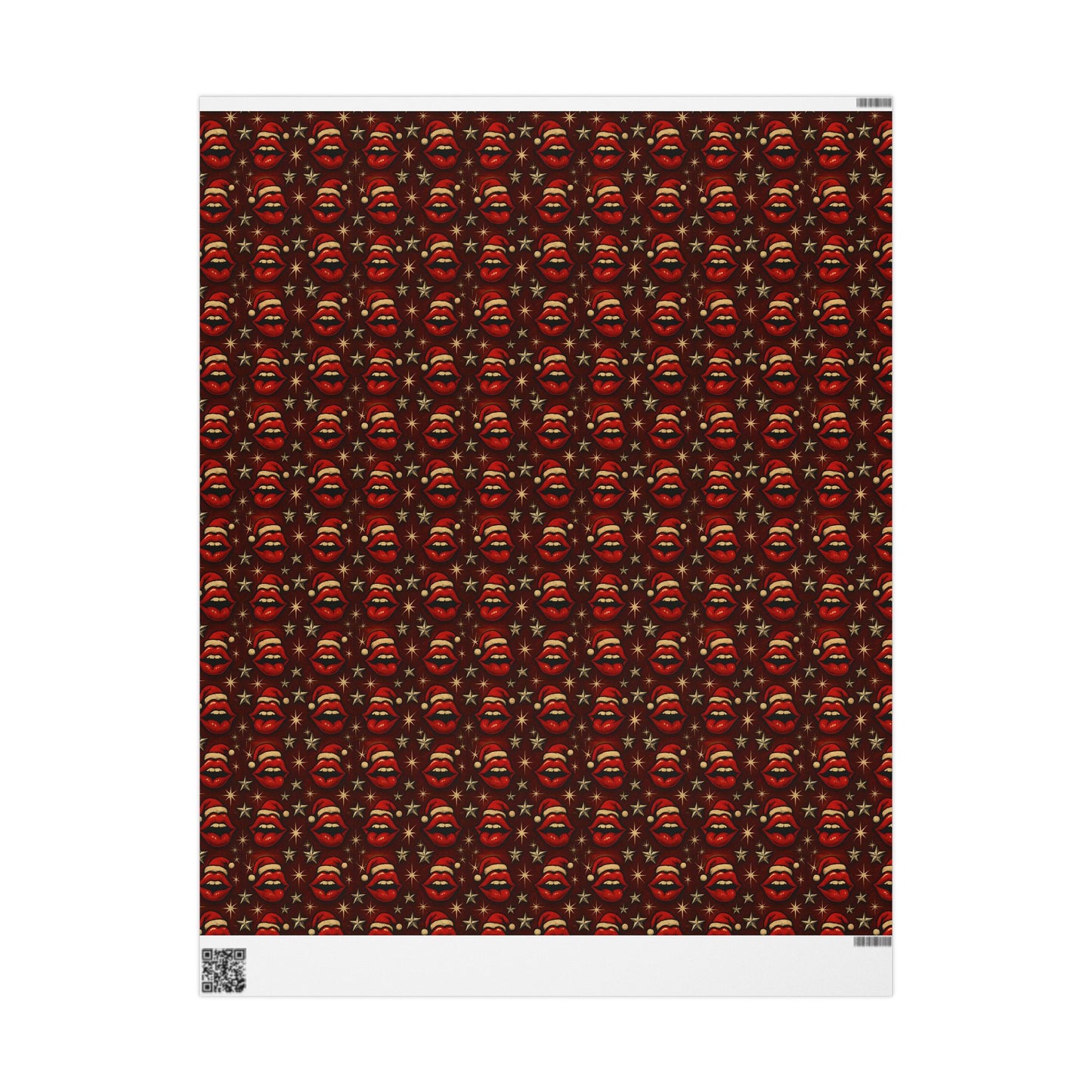 Santa lips Wrapping Papers | Holiday Candy Pattern