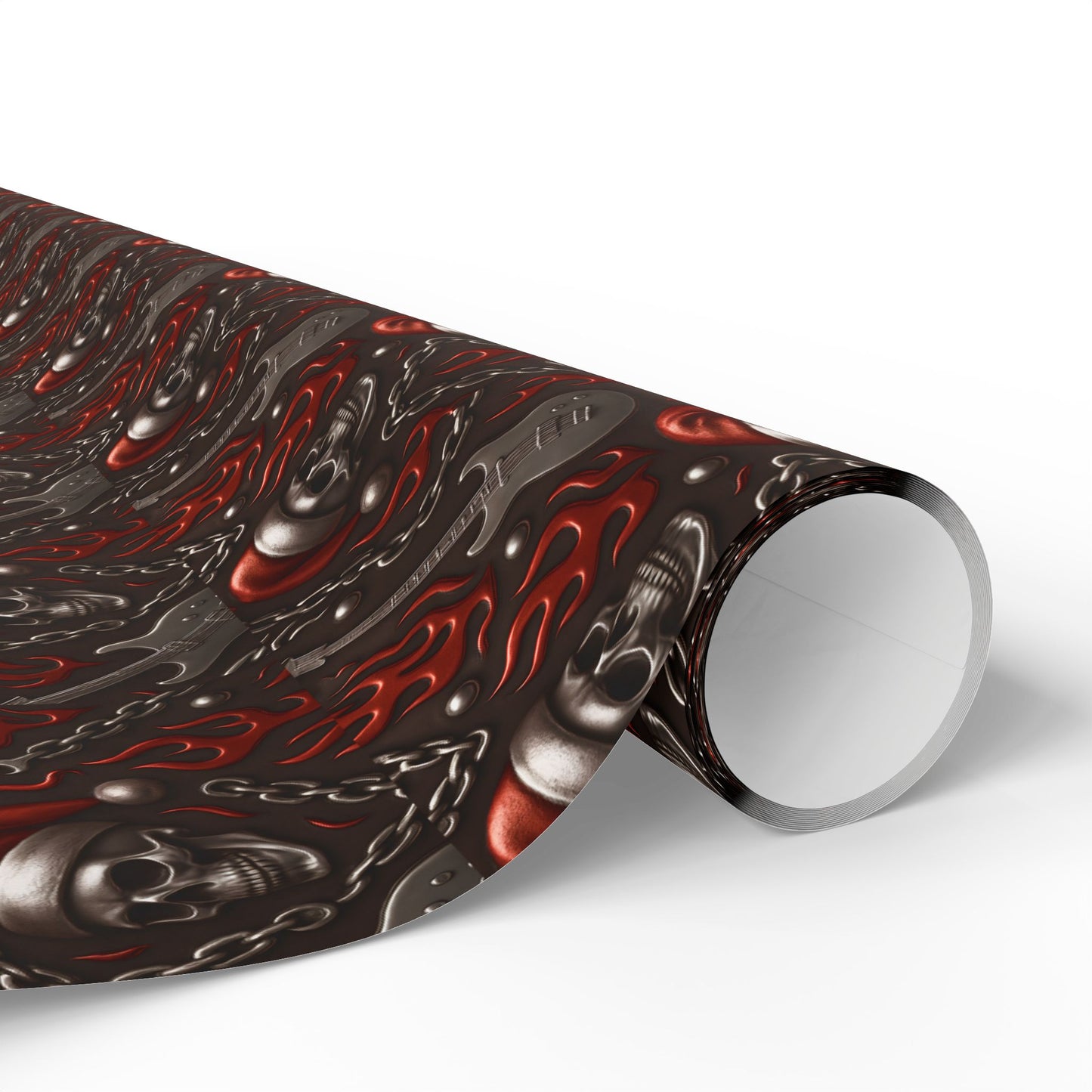 Rockstar Skeleton Santa Wrapping Paper | Christmas Gift Wrap | Edgy Holiday Paper
