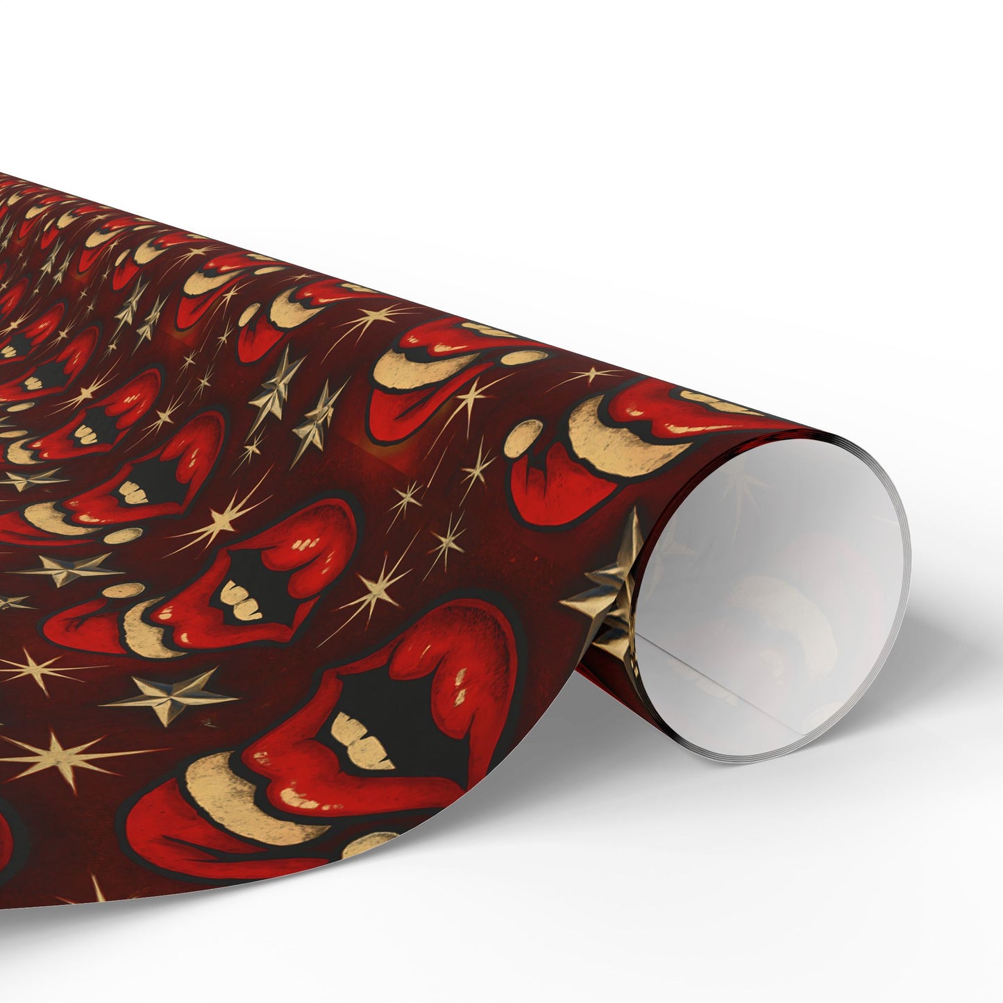 Santa lips Wrapping Papers | Holiday Candy Pattern