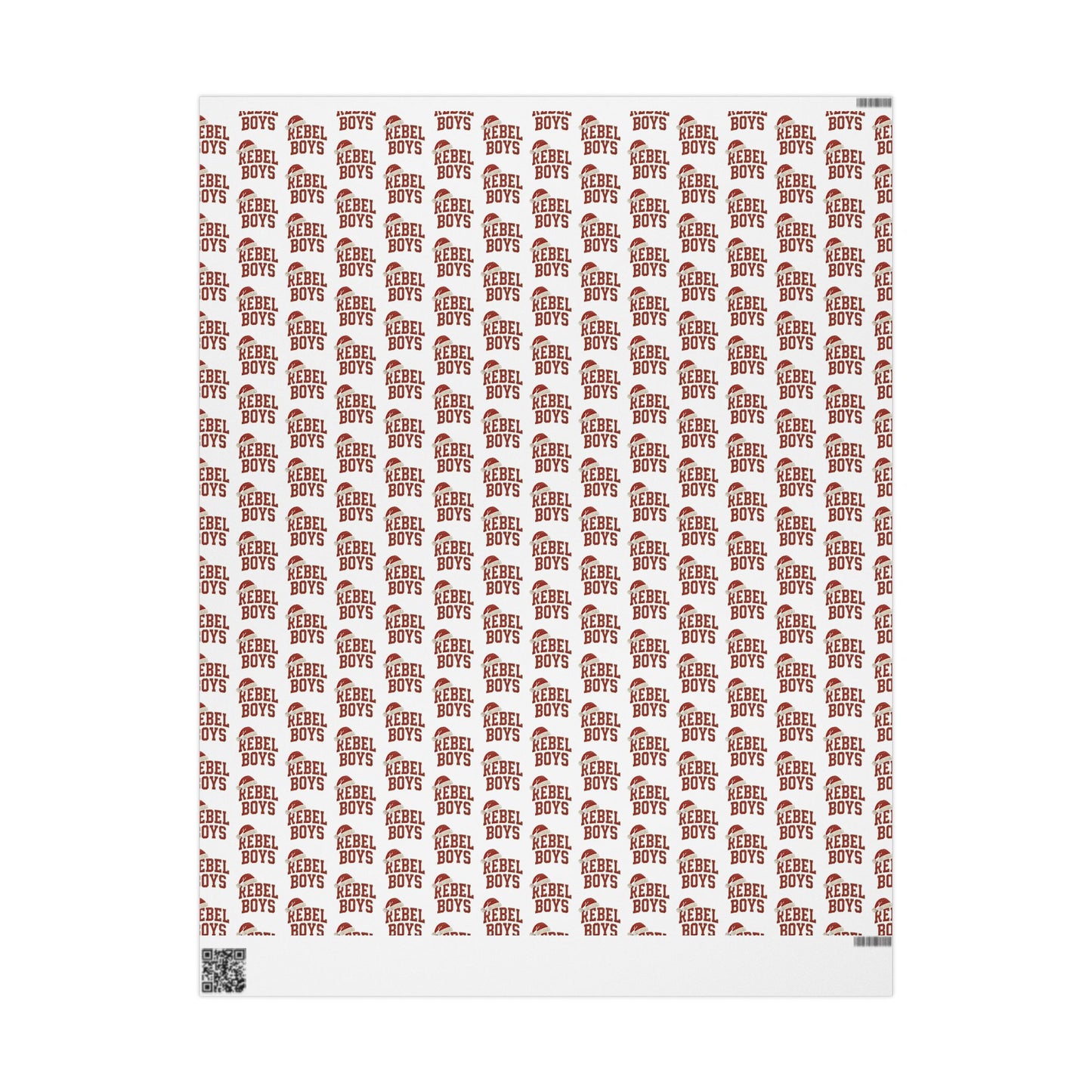 Rebel Boys Pattern Wrapping Paper | Red Typography Holiday Wrap