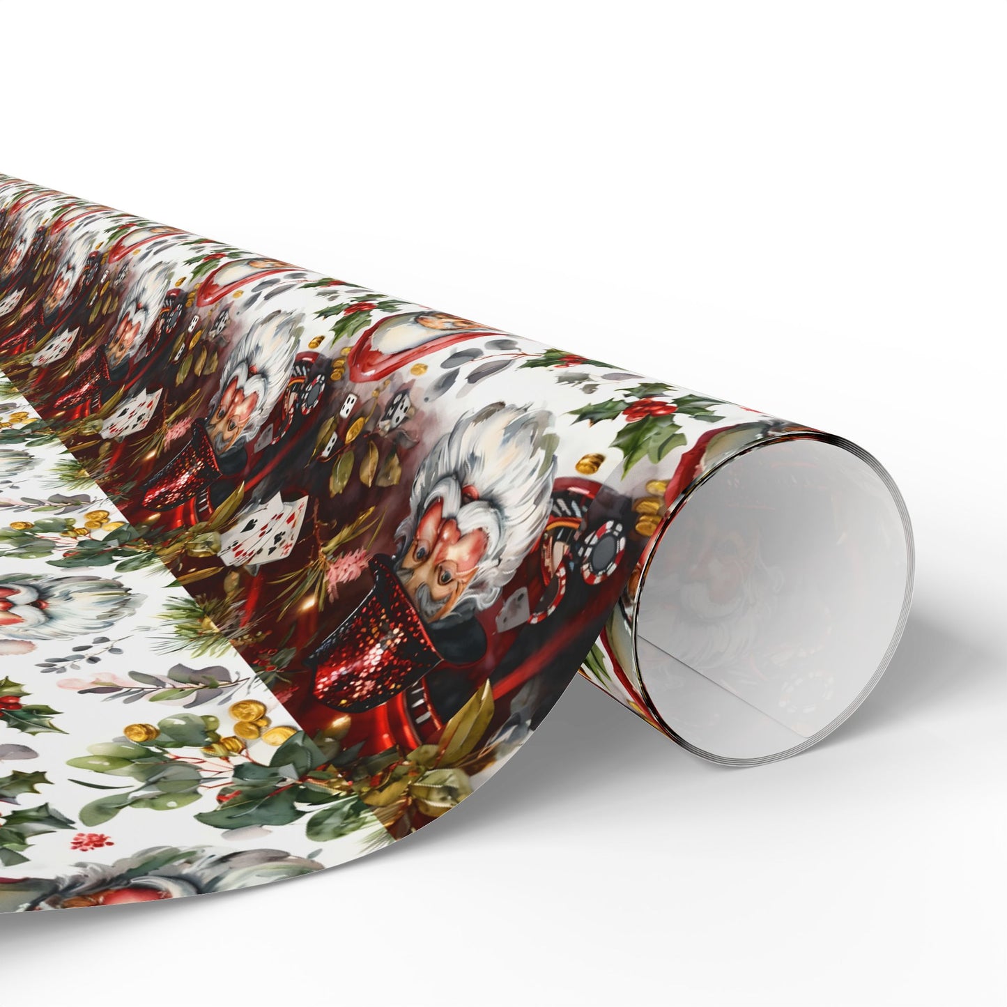 Christmas Casino Santa Wrapping Papers, Gift Wrap, Festive Present Decor, Holiday Party Supplies, Xmas Packaging Paper