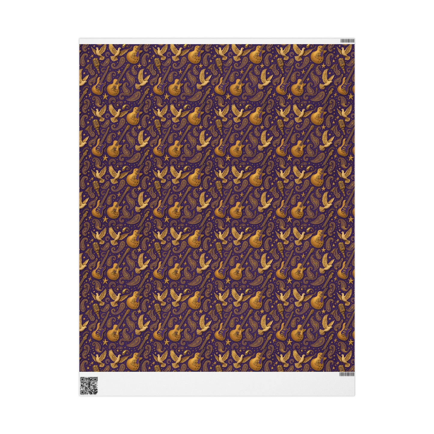Wrapping Papers, Prince Paisley Dove Guitar Pattern, Gift Wrap Roll for Holidays, Birthdays, Special Occasions, Musician Gift Wrap, Unique