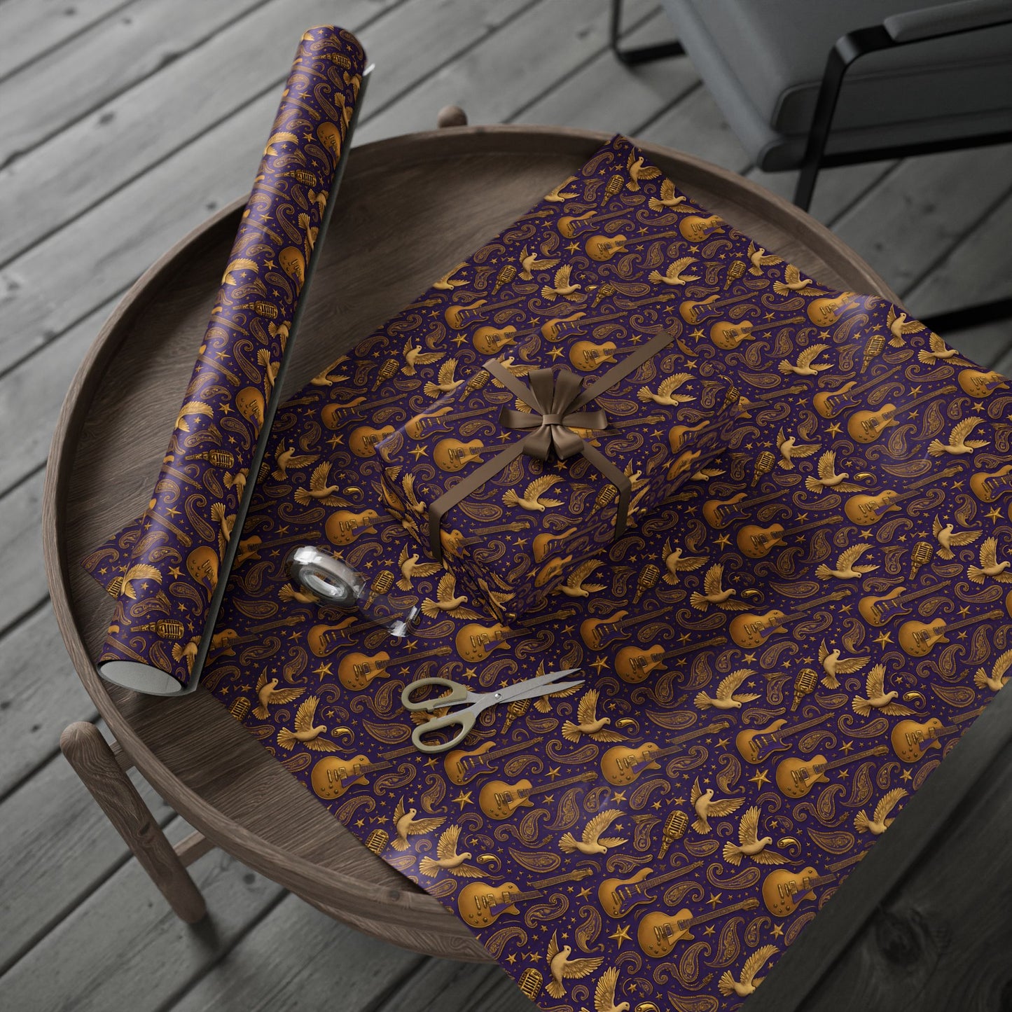 Wrapping Papers, Prince Paisley Dove Guitar Pattern, Gift Wrap Roll for Holidays, Birthdays, Special Occasions, Musician Gift Wrap, Unique