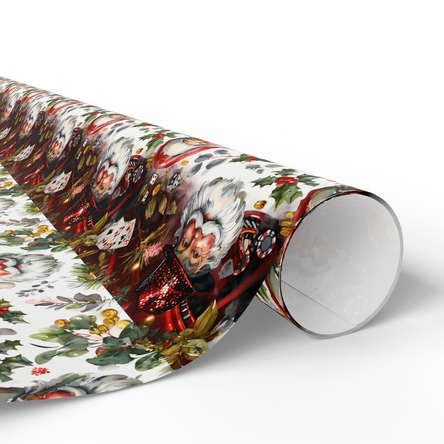 Christmas Casino Santa Wrapping Papers, Gift Wrap, Festive Present Decor, Holiday Party Supplies, Xmas Packaging Paper