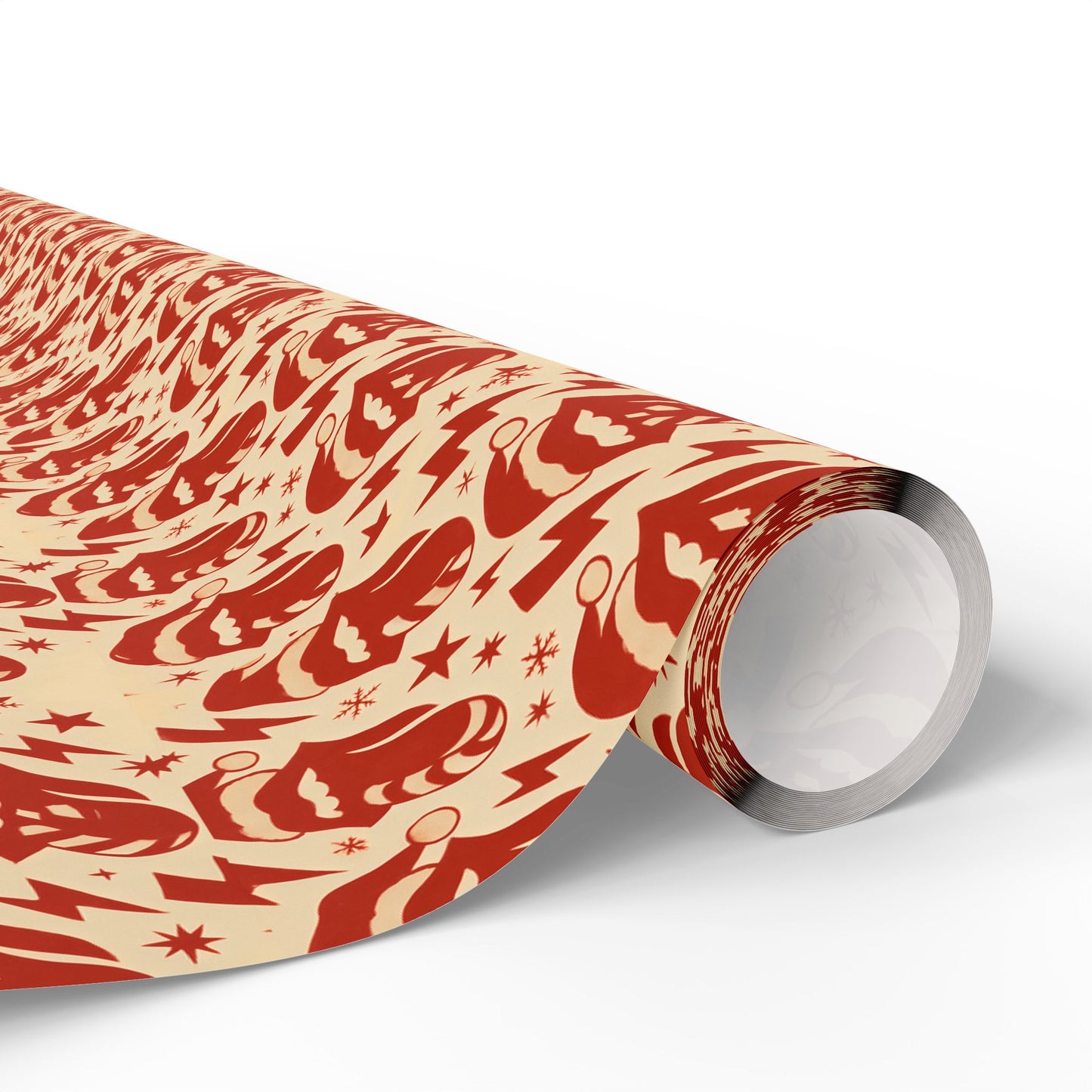 Christmas Lips and Snowflakes Wrapping Papers, Holiday Gift Wrap, Festive Present Packaging, Winter Gift Wrap Roll, Red Lips and Snowflakes
