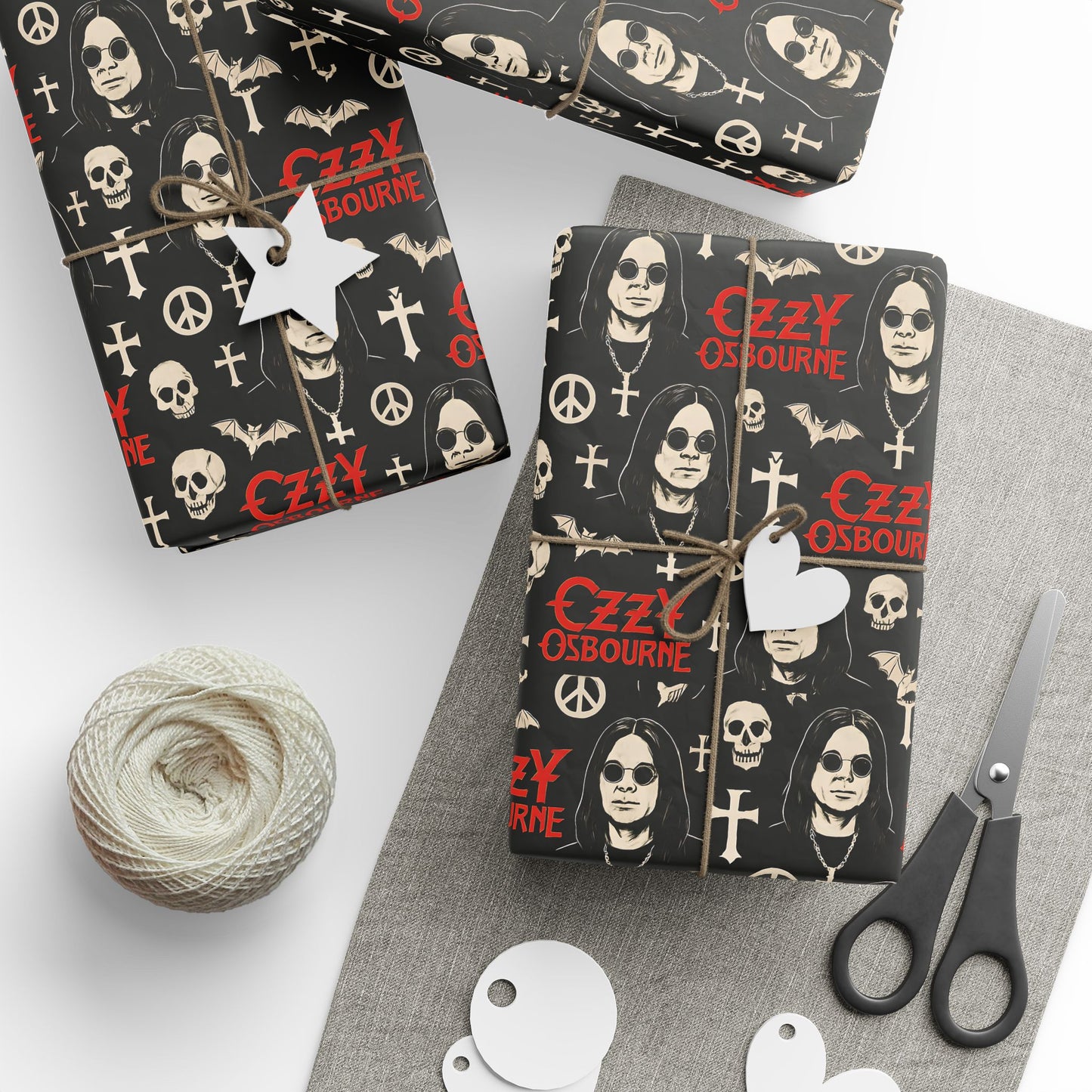 Wrapping Papers, Oz Gift Wrap, Rock Music Fan Present Wrap, Heavy Metal Wrapping Paper, Music Lover Holiday Gift Wrap, Unique