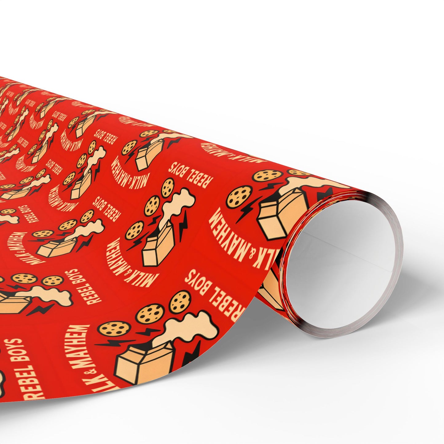 Rebel Boys Milk and Mayhem Wrapping Paper, Gift Wrap, Unique Design, Boys Birthday Party, Kids Gift Packaging, Fun Pattern