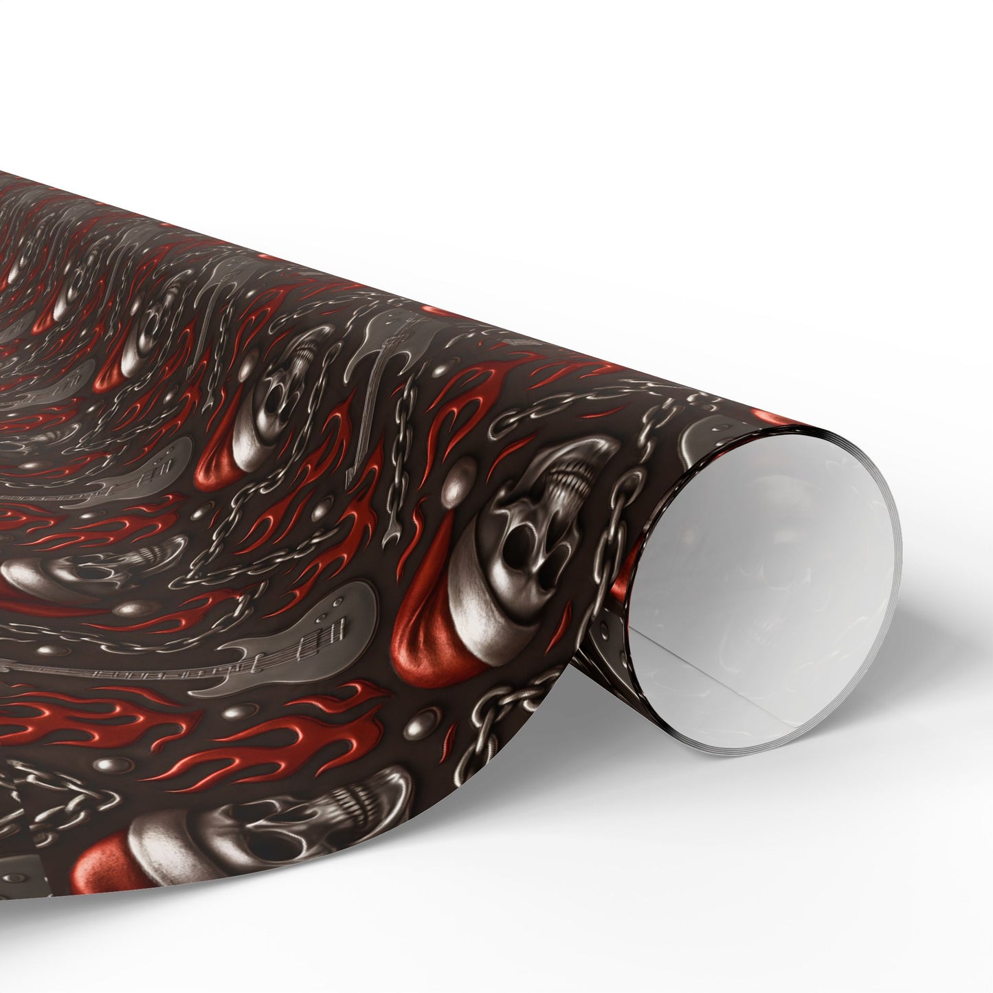 Rockstar Skeleton Santa Wrapping Paper | Christmas Gift Wrap | Edgy Holiday Paper